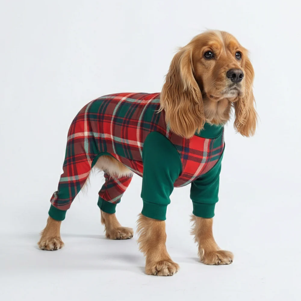 Dog Pajama - Green and Red Plaid - XNAUWBI
