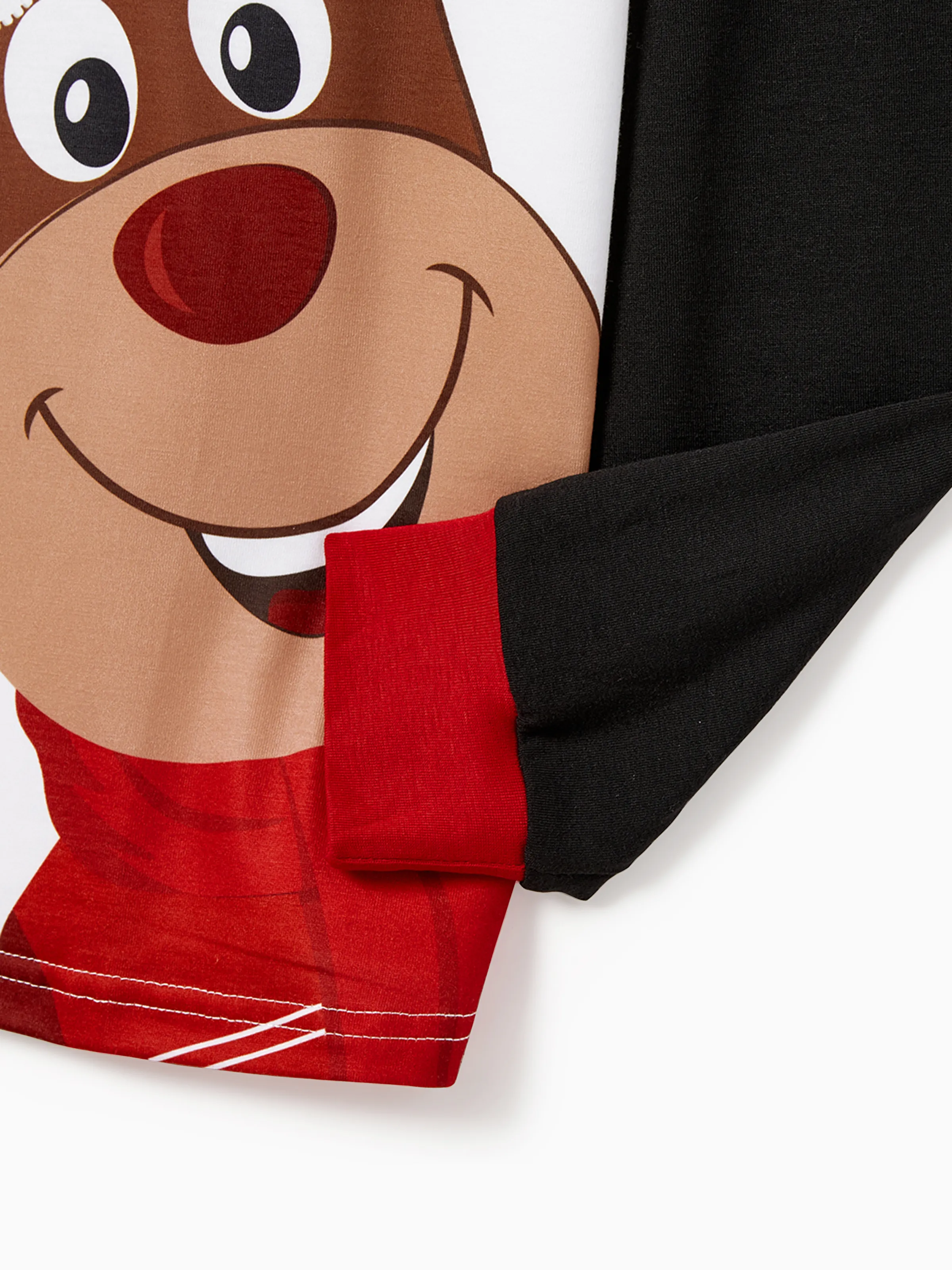 Christmas Reindeer Print Family Matching Pajamas Sets with Christmas Socks Black - XNAUWBI