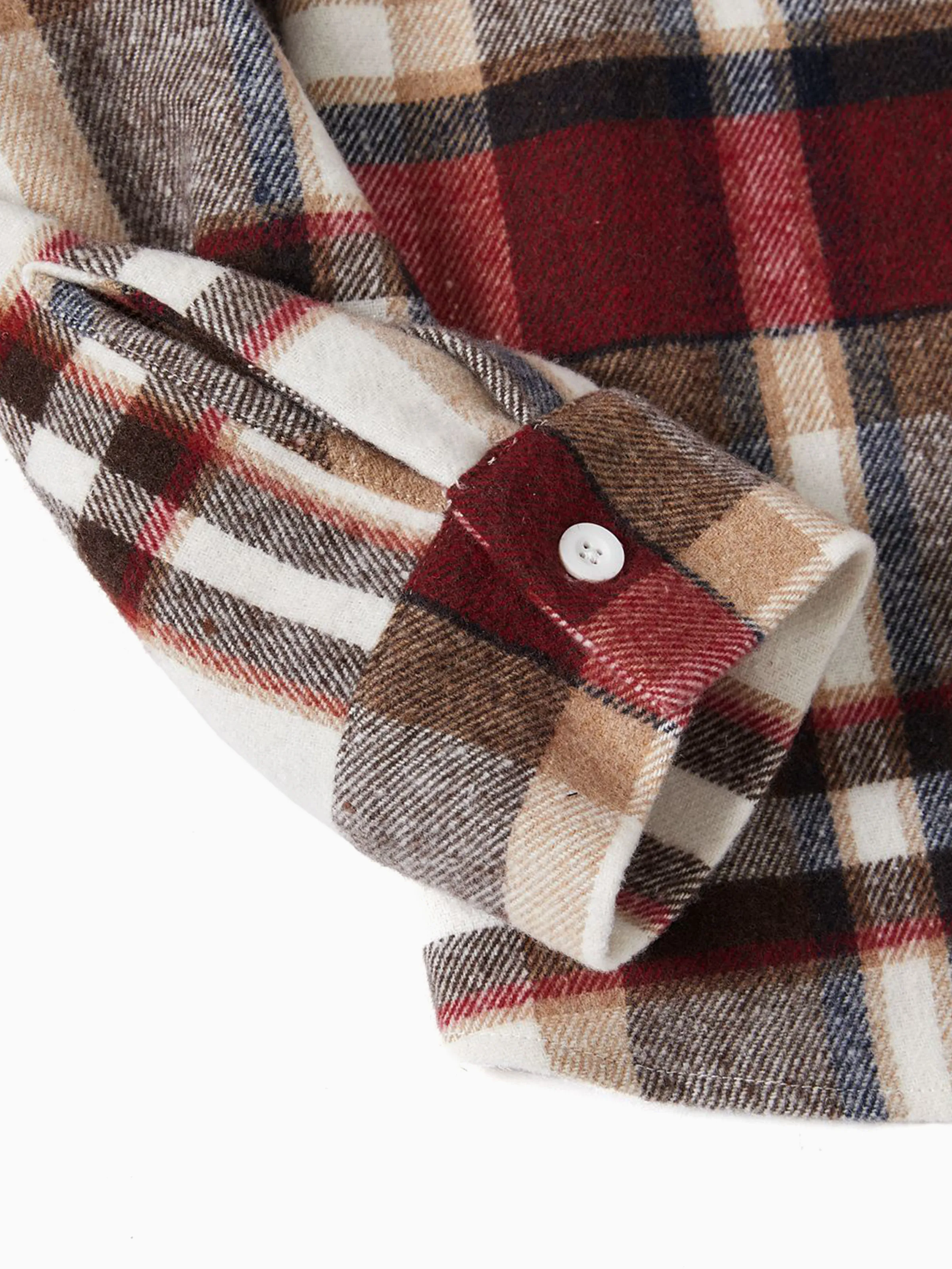 Family Matching Solid Ribbed Spliced Plaid Belted Dresses and Long-sleeve Button Up Shirts Sets MAROON - XNAUWBI