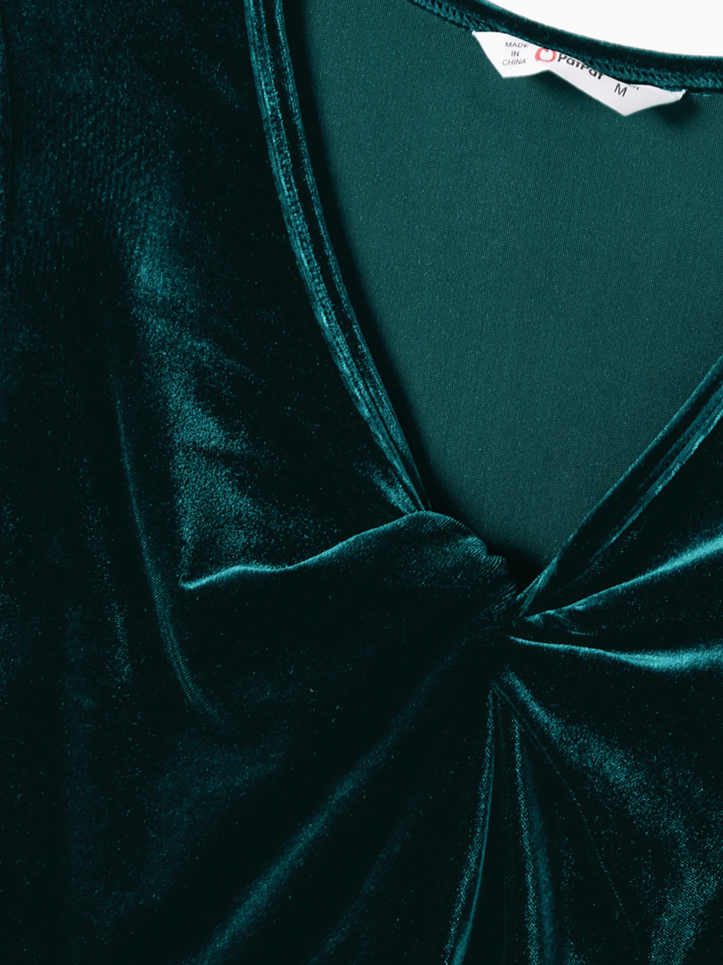 Mommy and Me Casual Dresses - Big Flower Print, Medium Thickness, Short Sleeve, Opaque, Regular Fit Dark Green - XNAUWBI