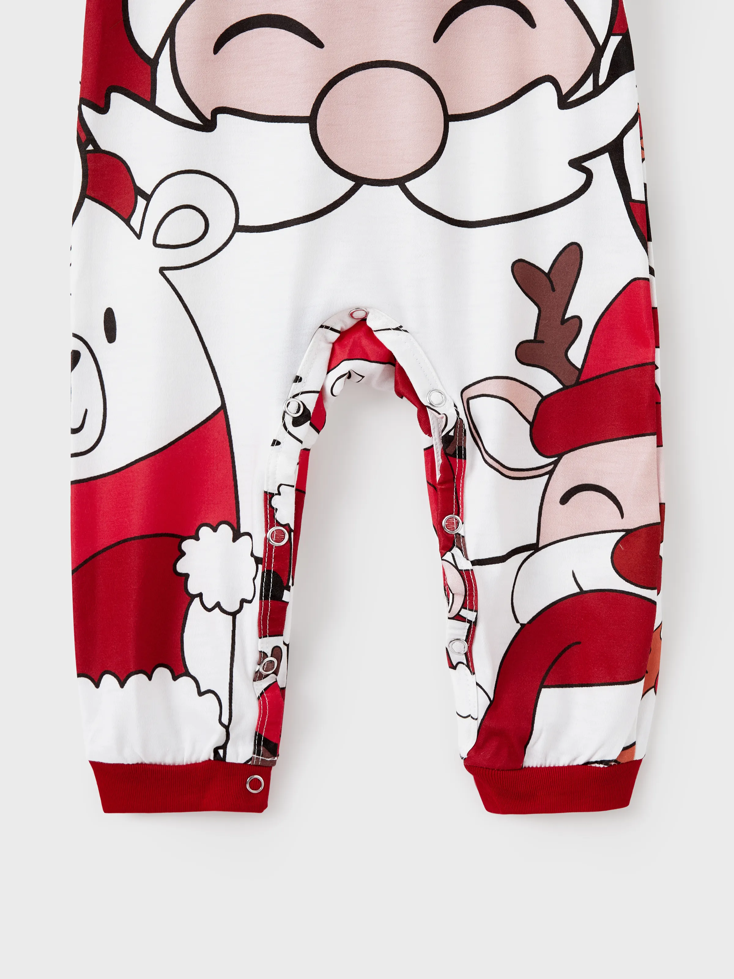 Christmas Santa and Snowman Print Family Matching Short-sleeve Tops and Shorts Pajamas Sets White - XNAUWBI
