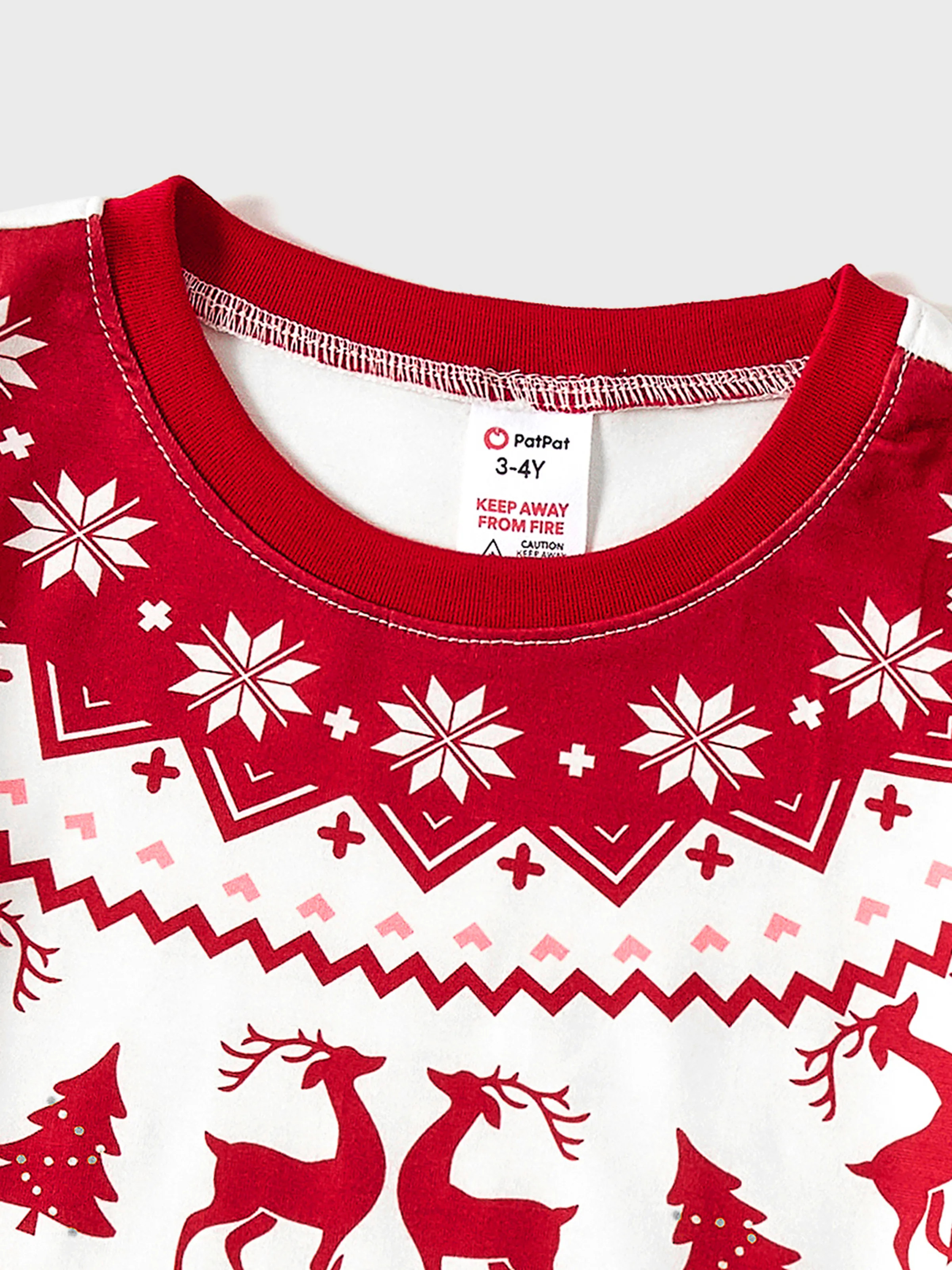 Christmas Reindeer and Snowflake Print Family Matching Pajamas Sets with Christmas Socks Red - XNAUWBI