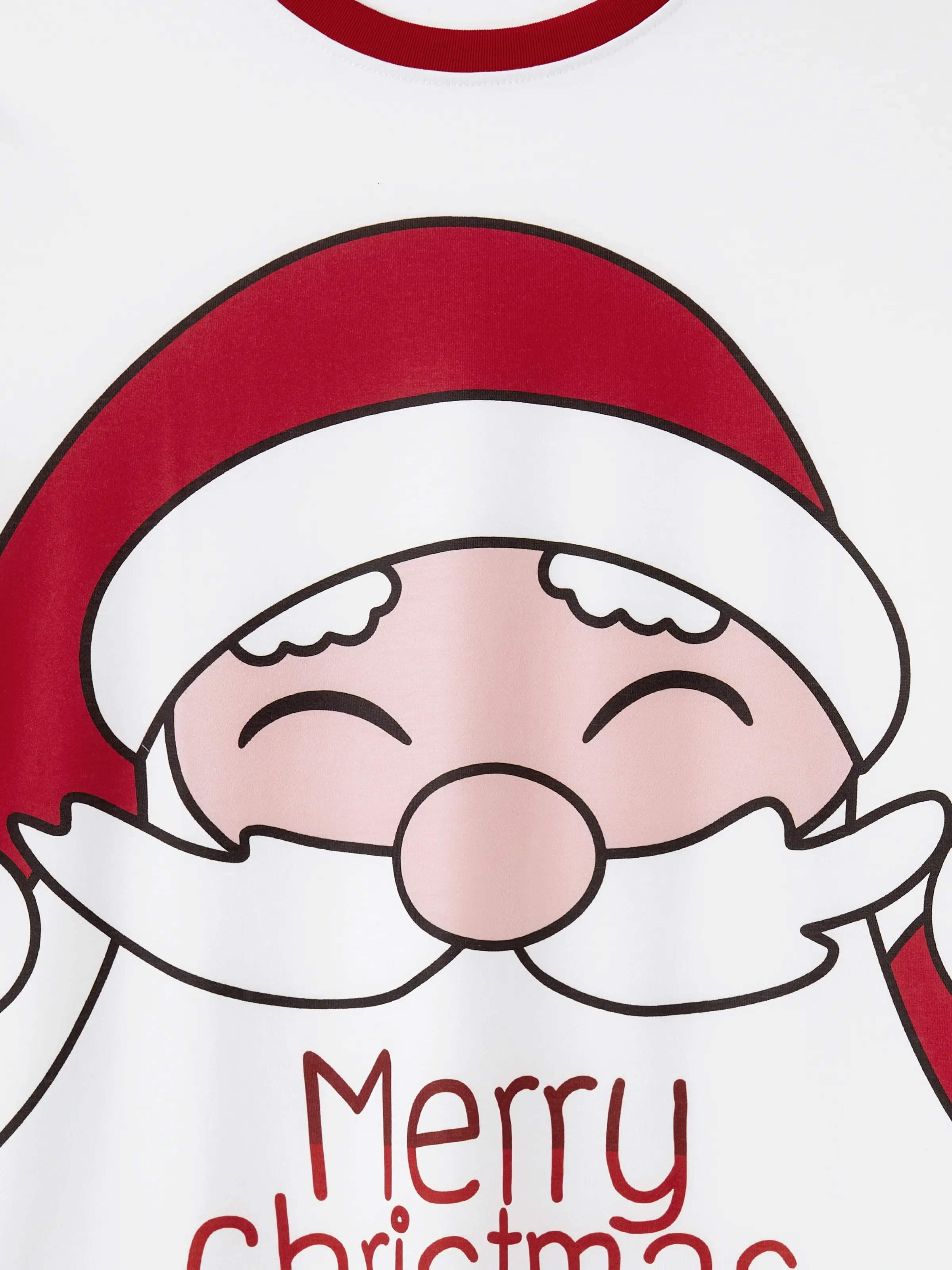 Christmas Santa and Snowman Print Family Matching Short-sleeve Tops and Shorts Pajamas Sets White - XNAUWBI