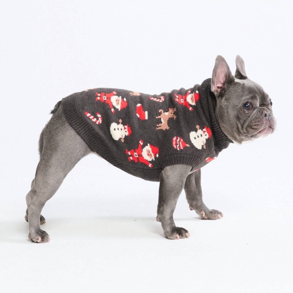 Christmas Knit Dog Sweater - Santa Clause - XNAUWBI