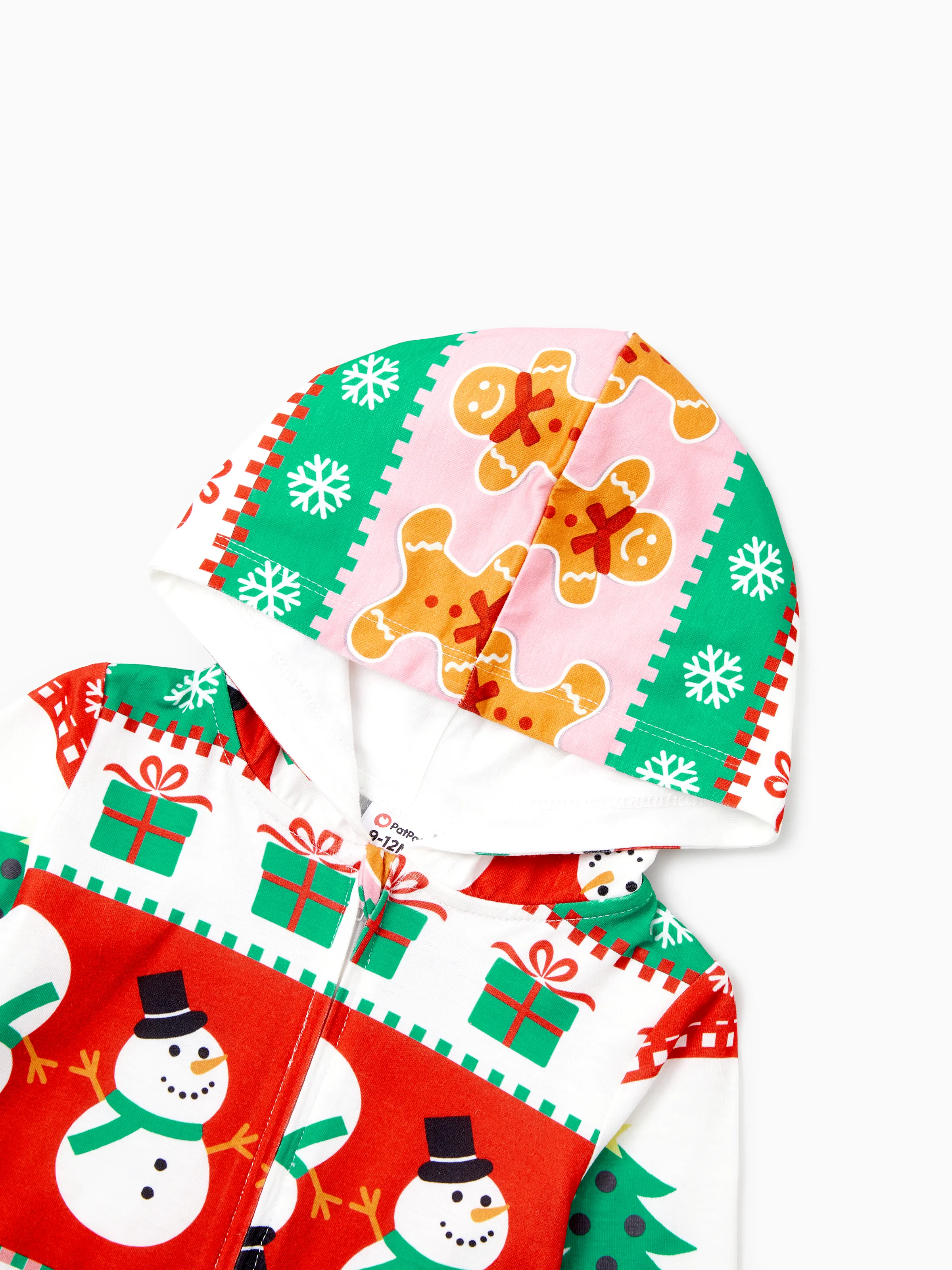 Onesies Pajamas Matching Christmas Outfits Allover Pattern Zipper Front Holly Jolly Print with Christmas Socks Back MultiColour - XNAUWBI