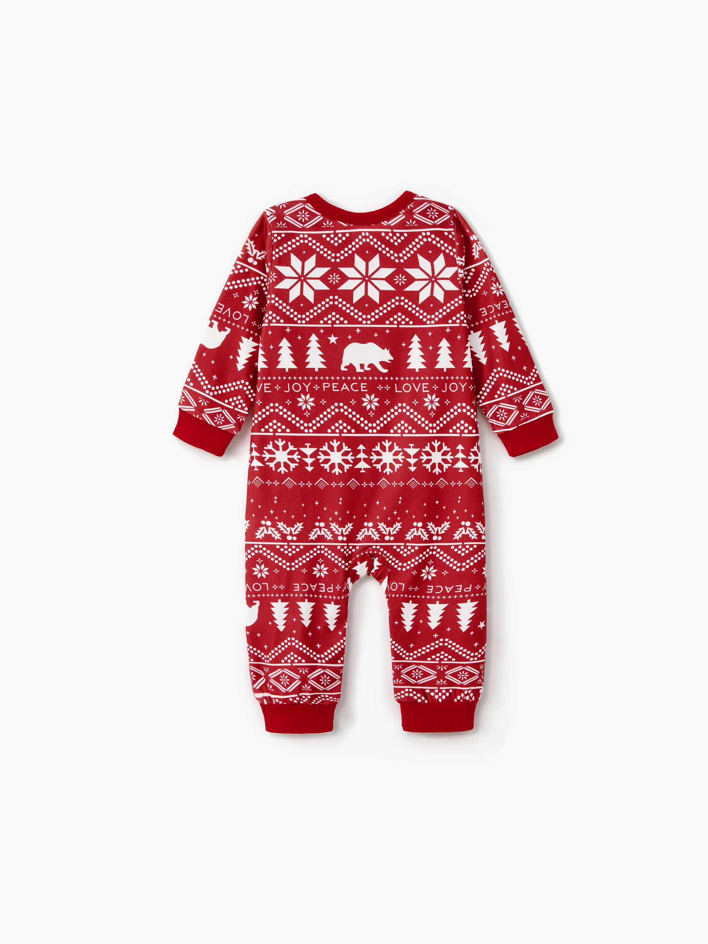 Traditional Christmas Print Family Matching Pajamas Sets with Christmas Socks Red - XNAUWBI