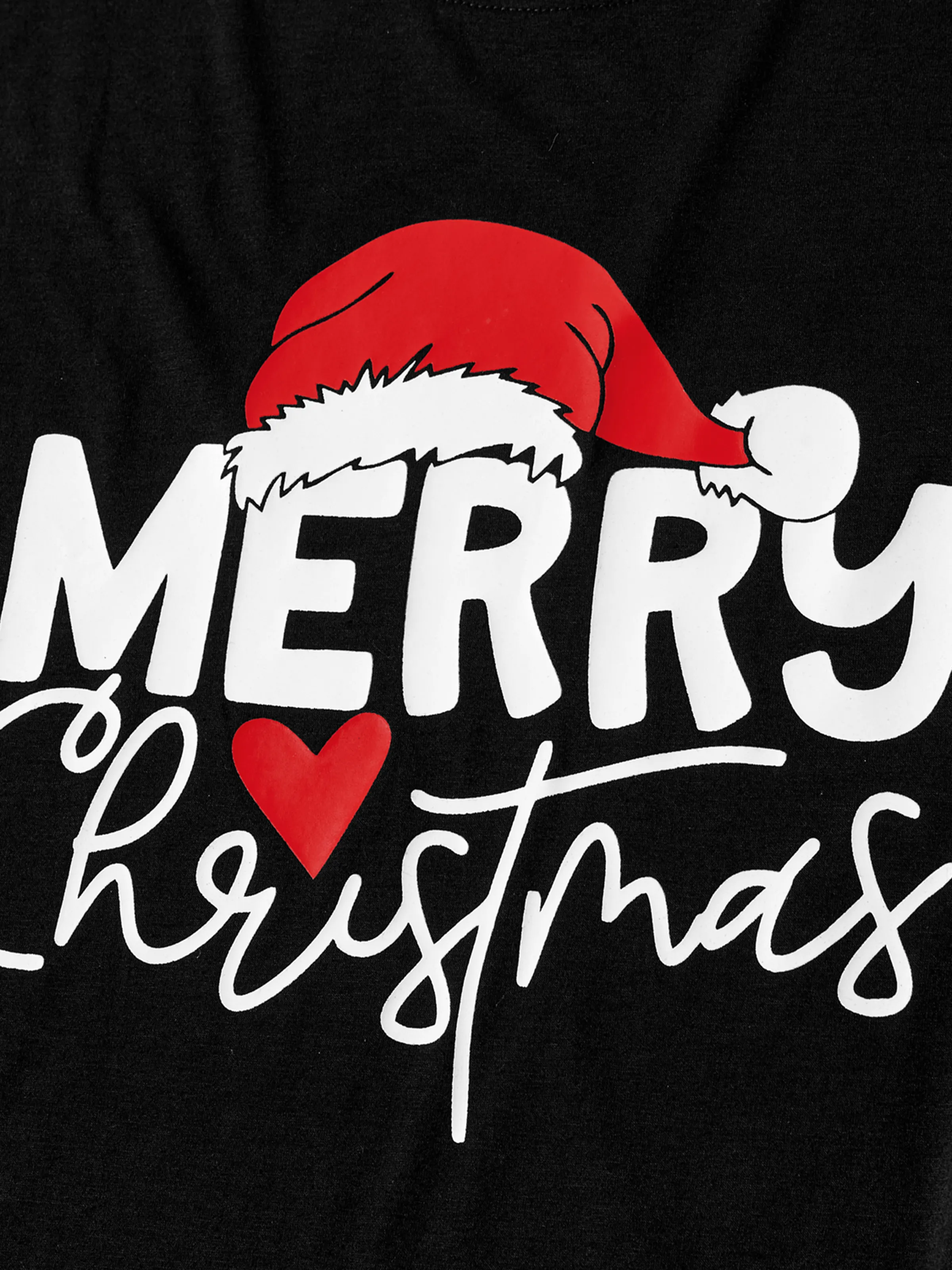 Christmas Family Matching Glow In The Dark Letters Print Long-sleeve Pajamas Sets with Christmas Socks Black+White - XNAUWBI