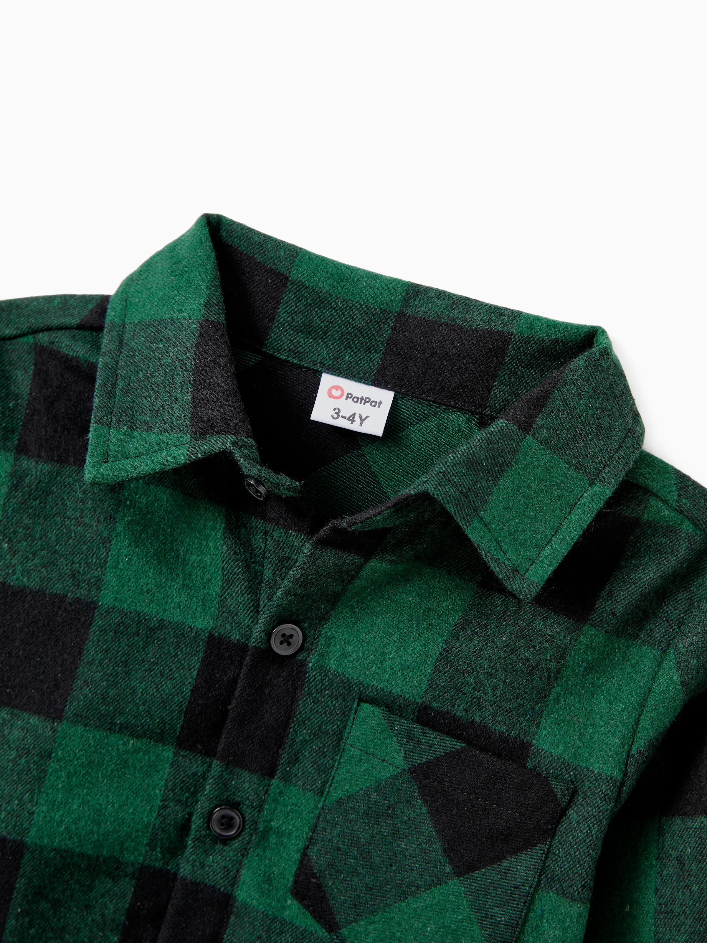 Family Matching Sets Green Plaid Long Sleeves Shirt or Tulle Mesh Dress DarkGreen - XNAUWBI
