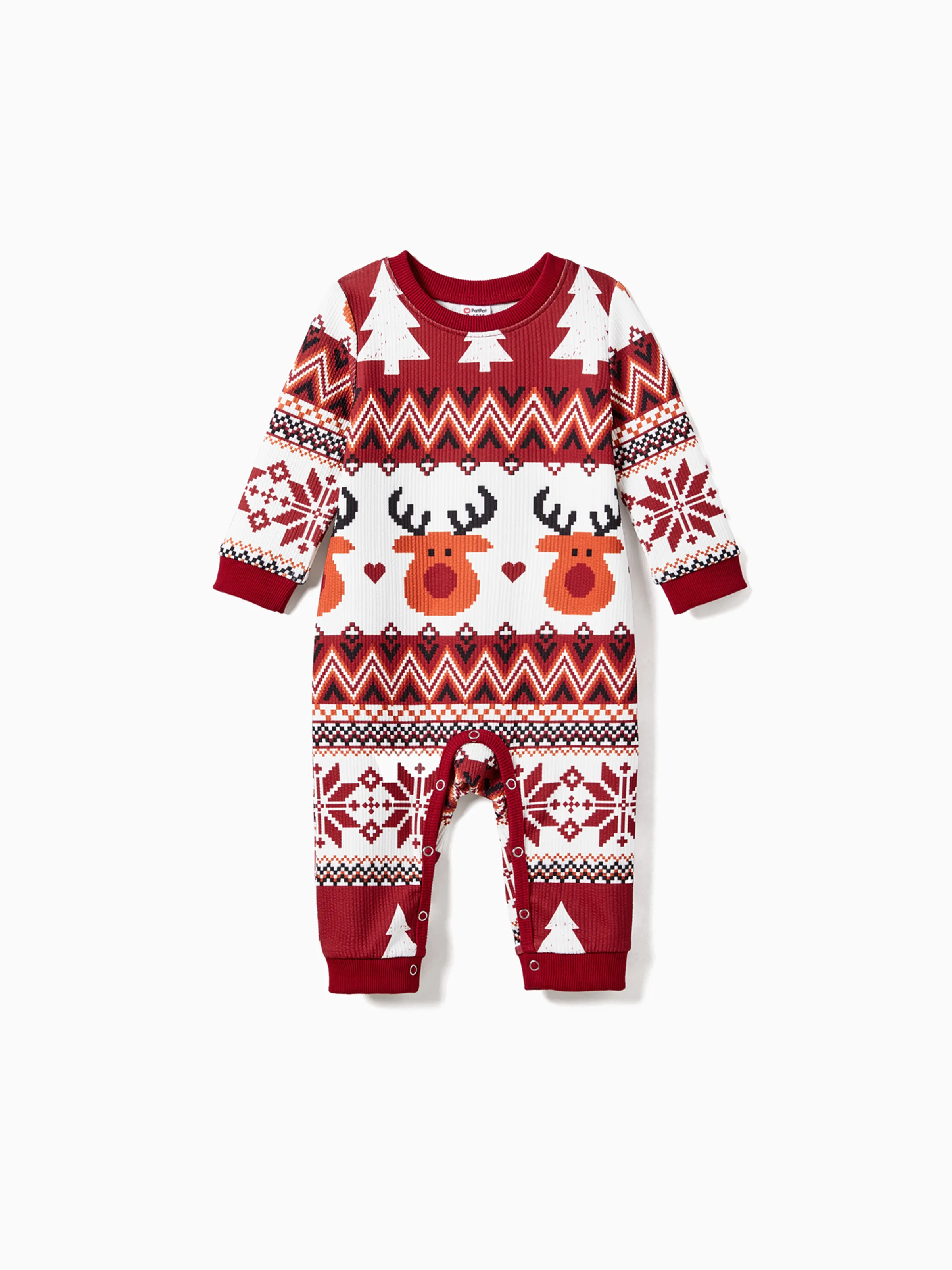 Christmas Family Matching Festival Theme All-over Print Long Sleeve Tops Burgundy - XNAUWBI