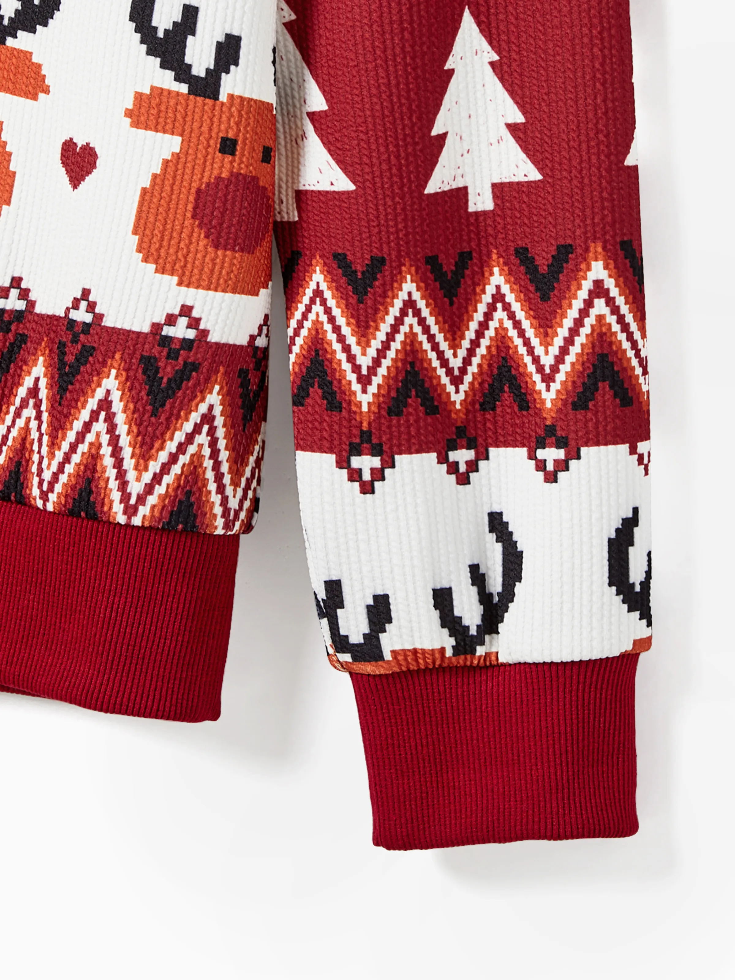 Christmas Family Matching Festival Theme All-over Print Long Sleeve Tops Burgundy - XNAUWBI