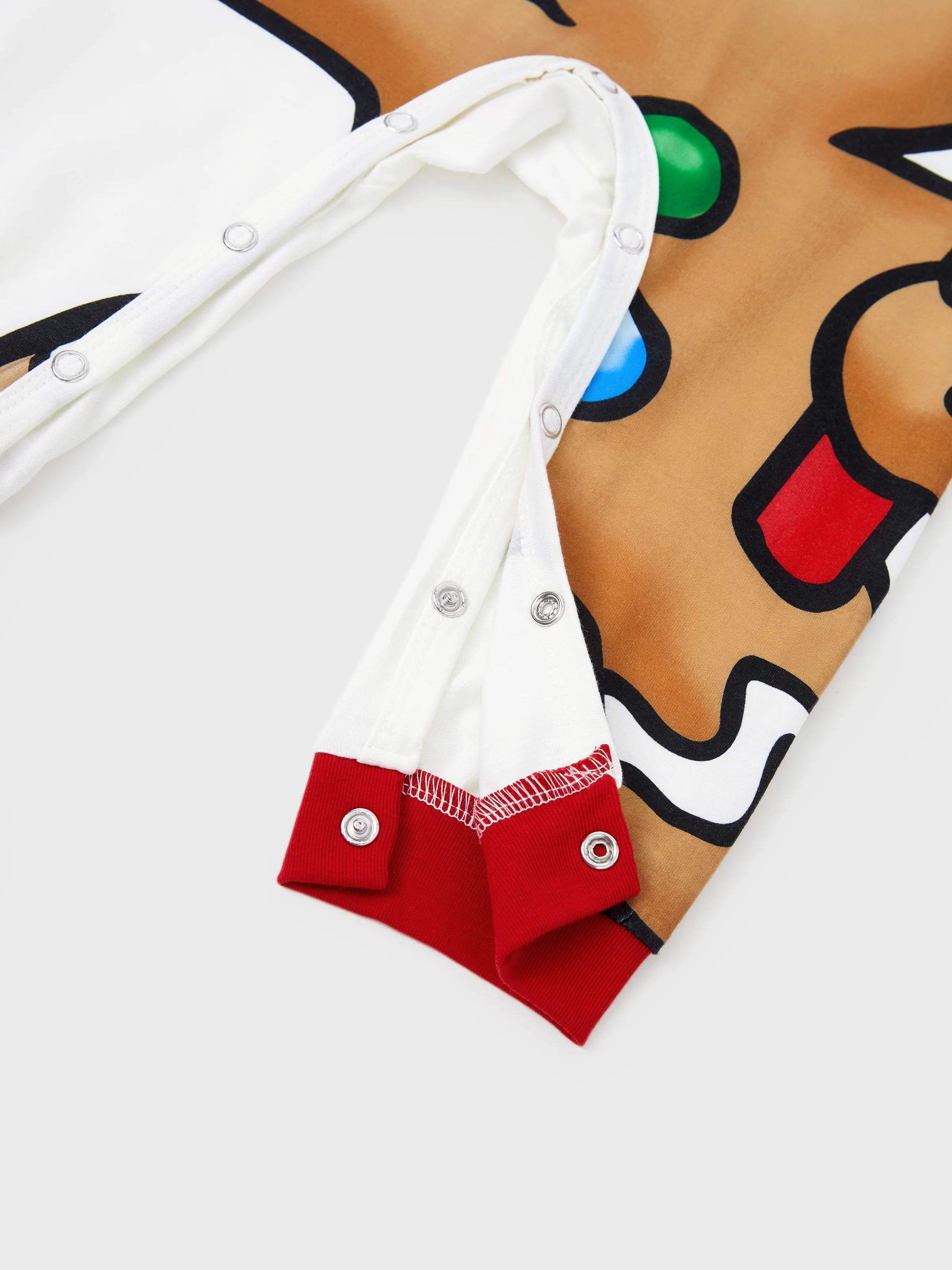 Christmas Family Matching Raglan Sleeves Gingerbread Man Pajamas Sets with Drawstring and Pockets with Christmas Socks red/black - XNAUWBI