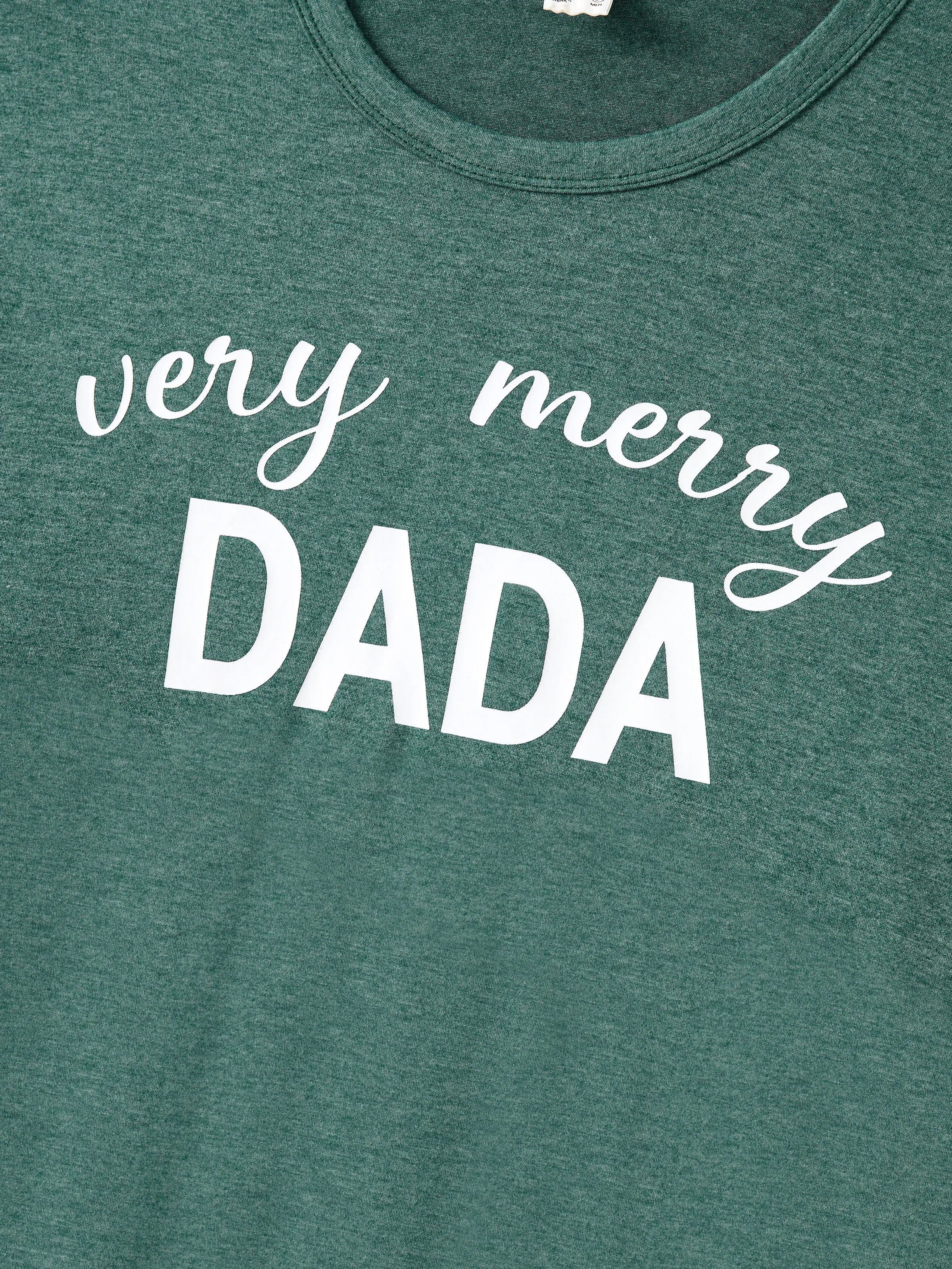 Christmas Family Matching Long Sleeves Very Merry Green Tops Allover Pattern Pants Pajamas Sets with Christmas Socks MediumSpringGreen - XNAUWBI