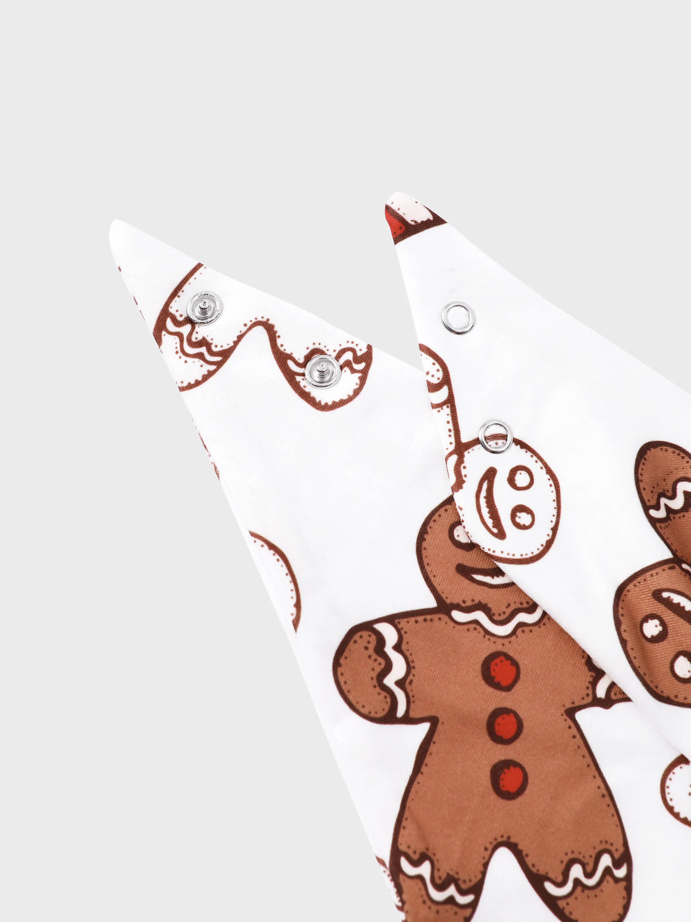 Christmas Family Matching Letter and Gingerbread Man Print Long-sleeve Pajamas Sets with Christmas Socks Khaki - XNAUWBI