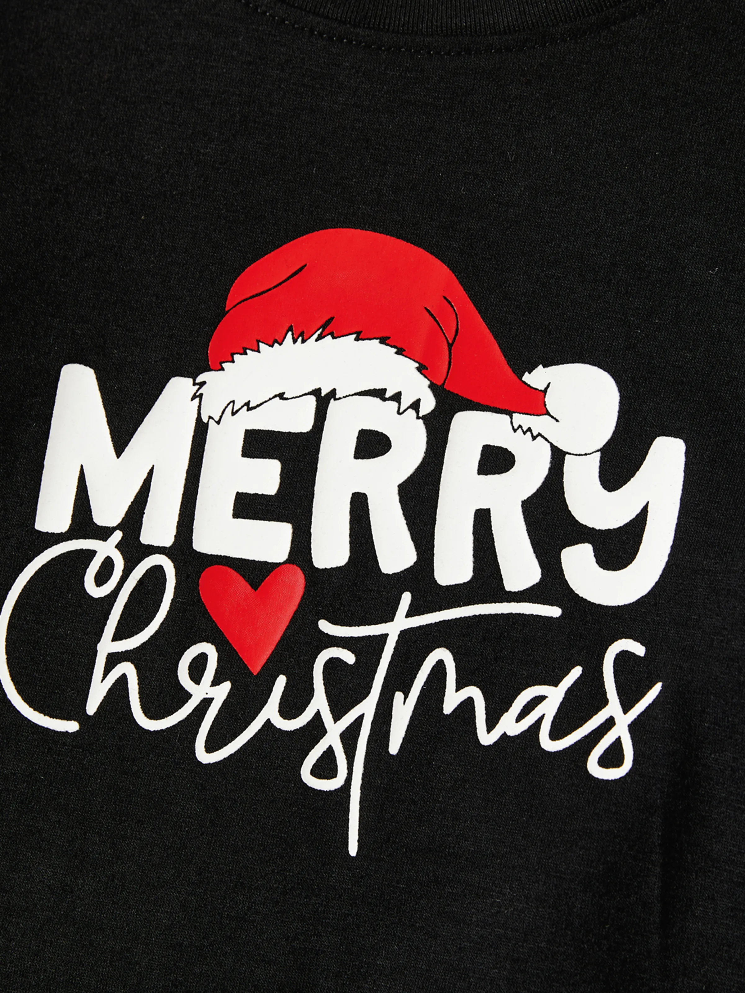 Christmas Family Matching Glow In The Dark Letters Print Long-sleeve Pajamas Sets with Christmas Socks Black+White - XNAUWBI