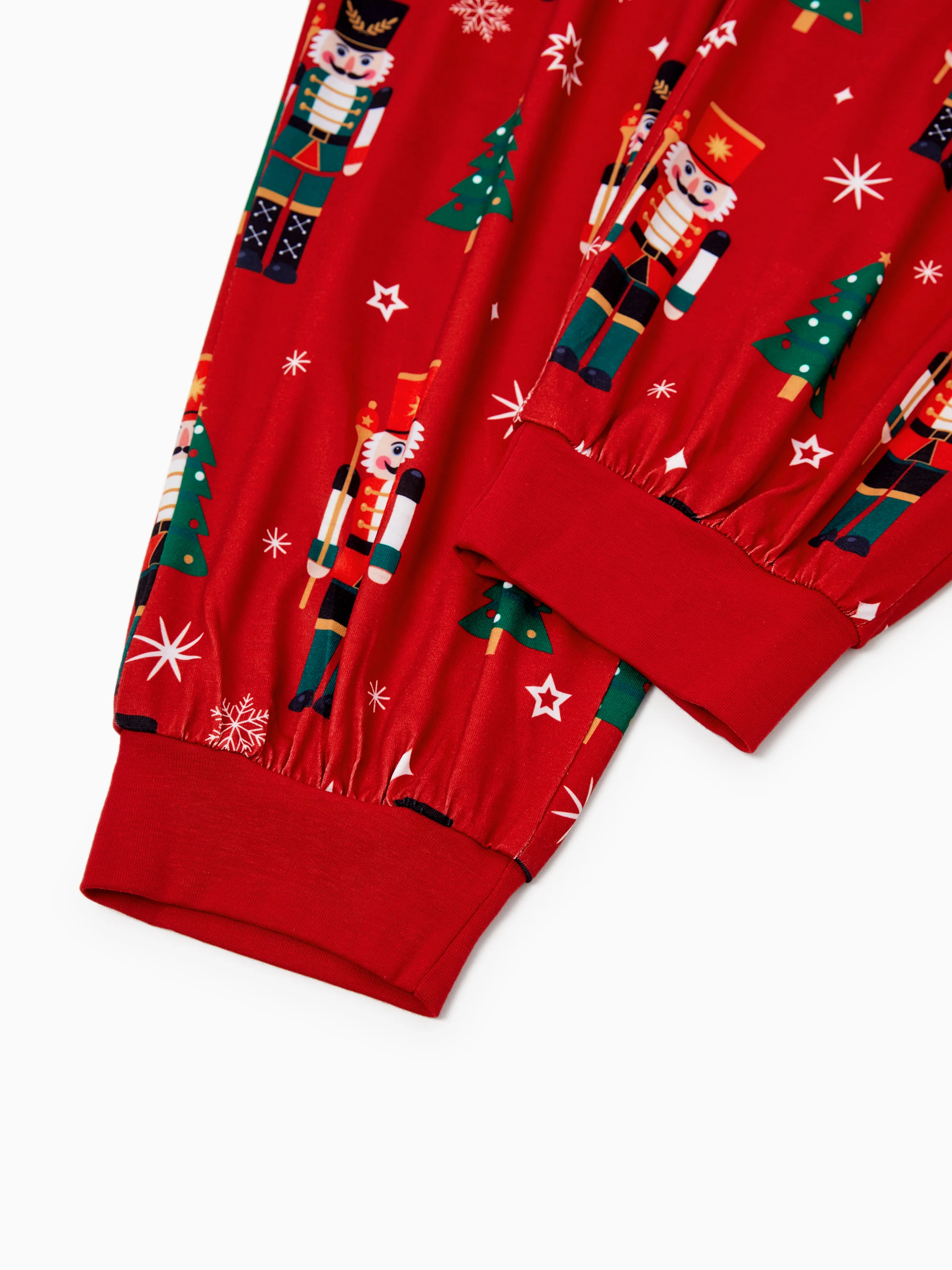 Christmas Matching Family Pajamas Set Nutcracker Print PJS with Christmas Socks Red - XNAUWBI