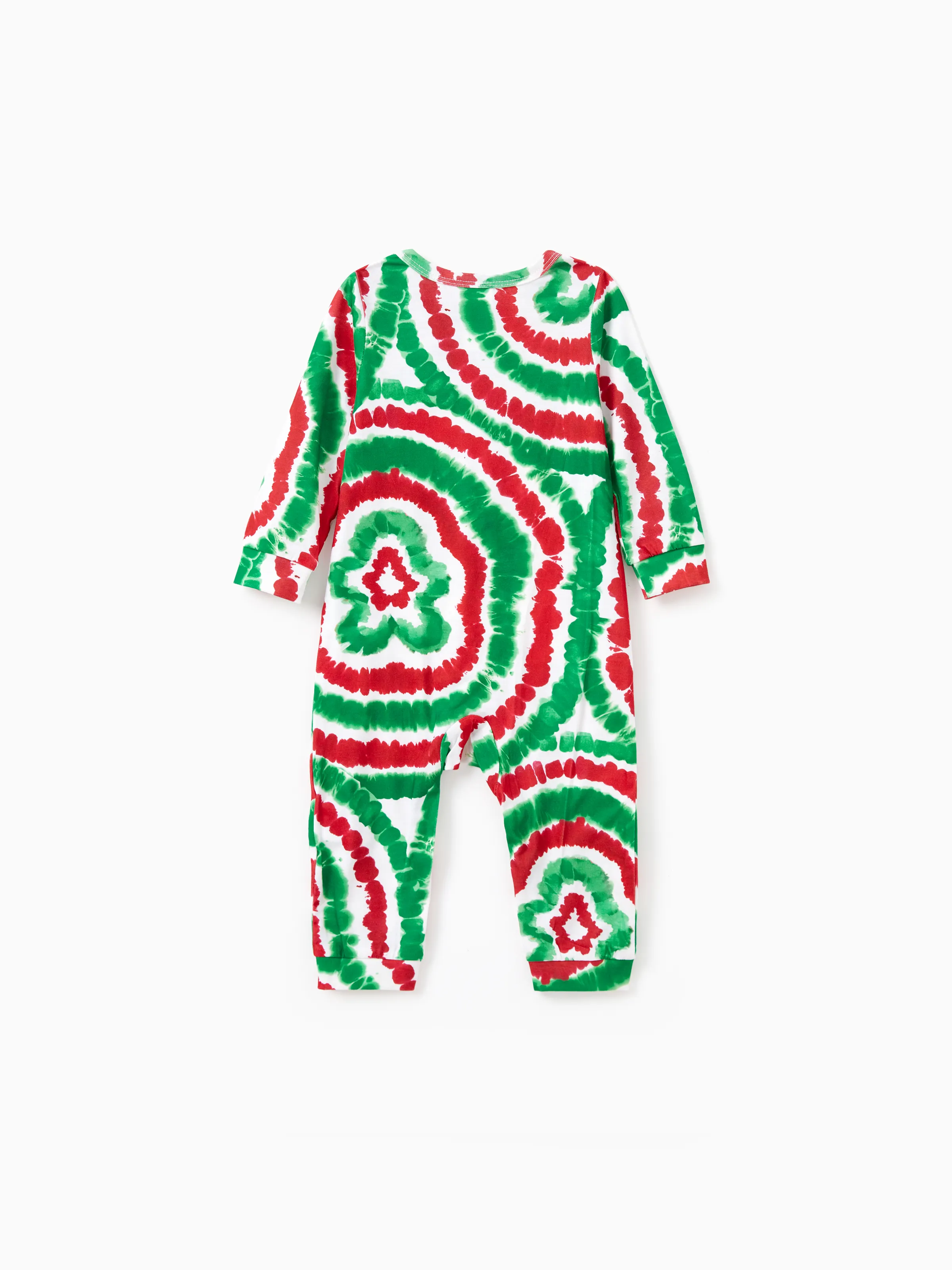 Christmas Family Red&Green Tie-Dye Gingerbread Man Pajamas Sets with Christmas Socks MultiColour - XNAUWBI