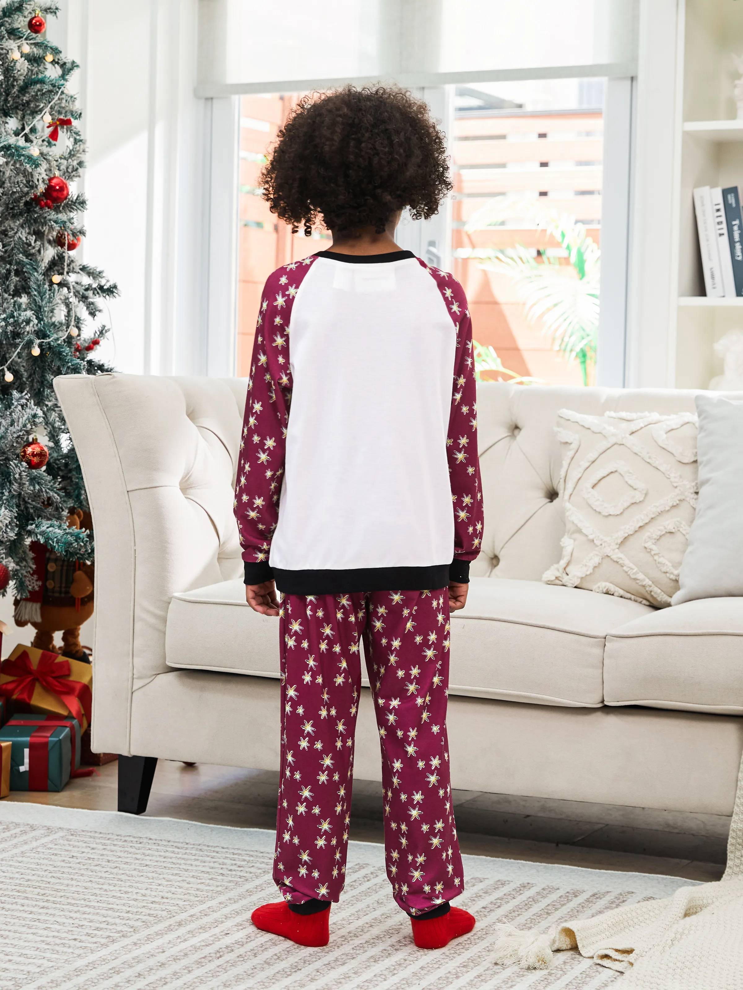 Harry Potter Christmas Family Matching Hedwig Print Pajamas Sets with Christmas Socks - XNAUWBI