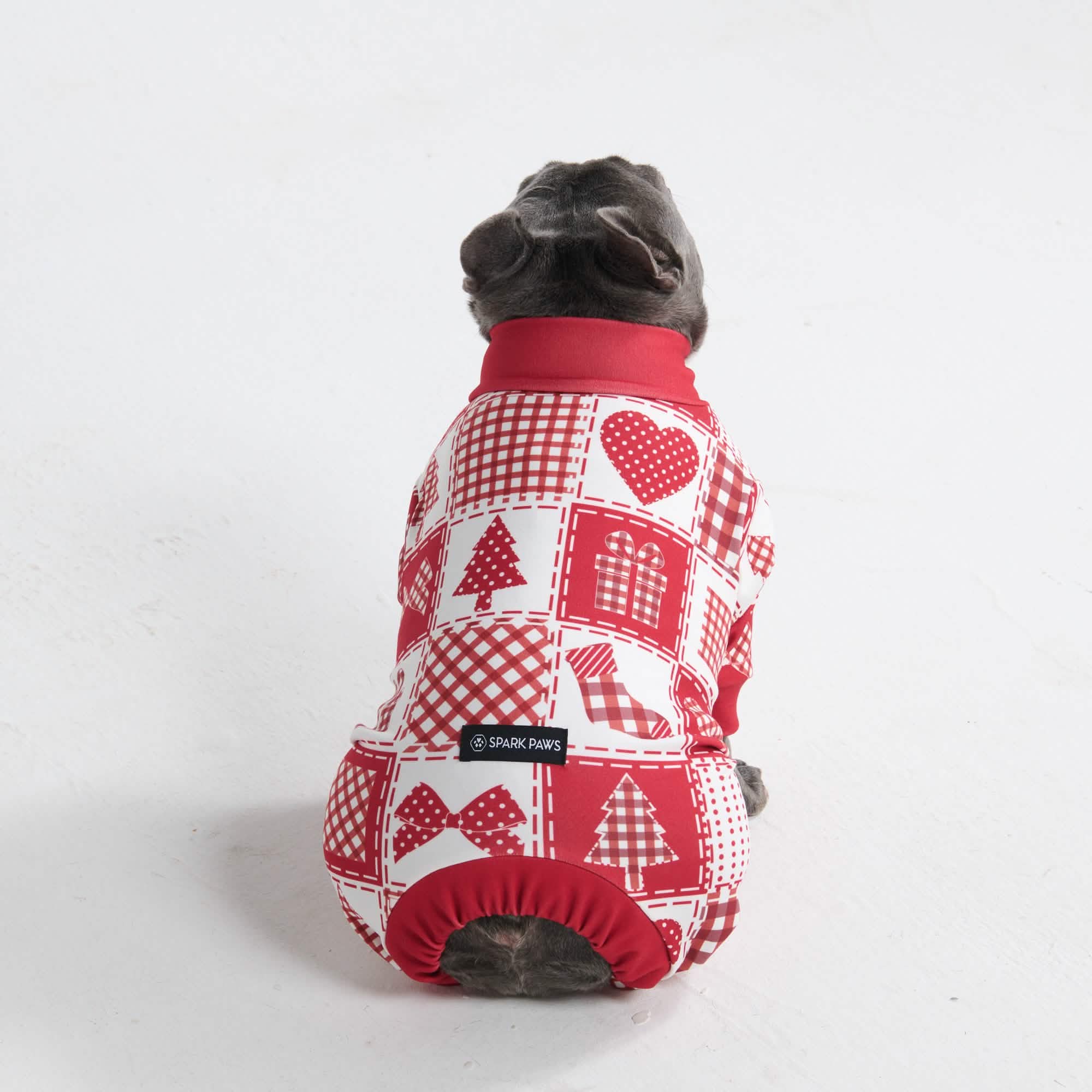 Dog Christmas Pajama - Festive Patchwork - XNAUWBI