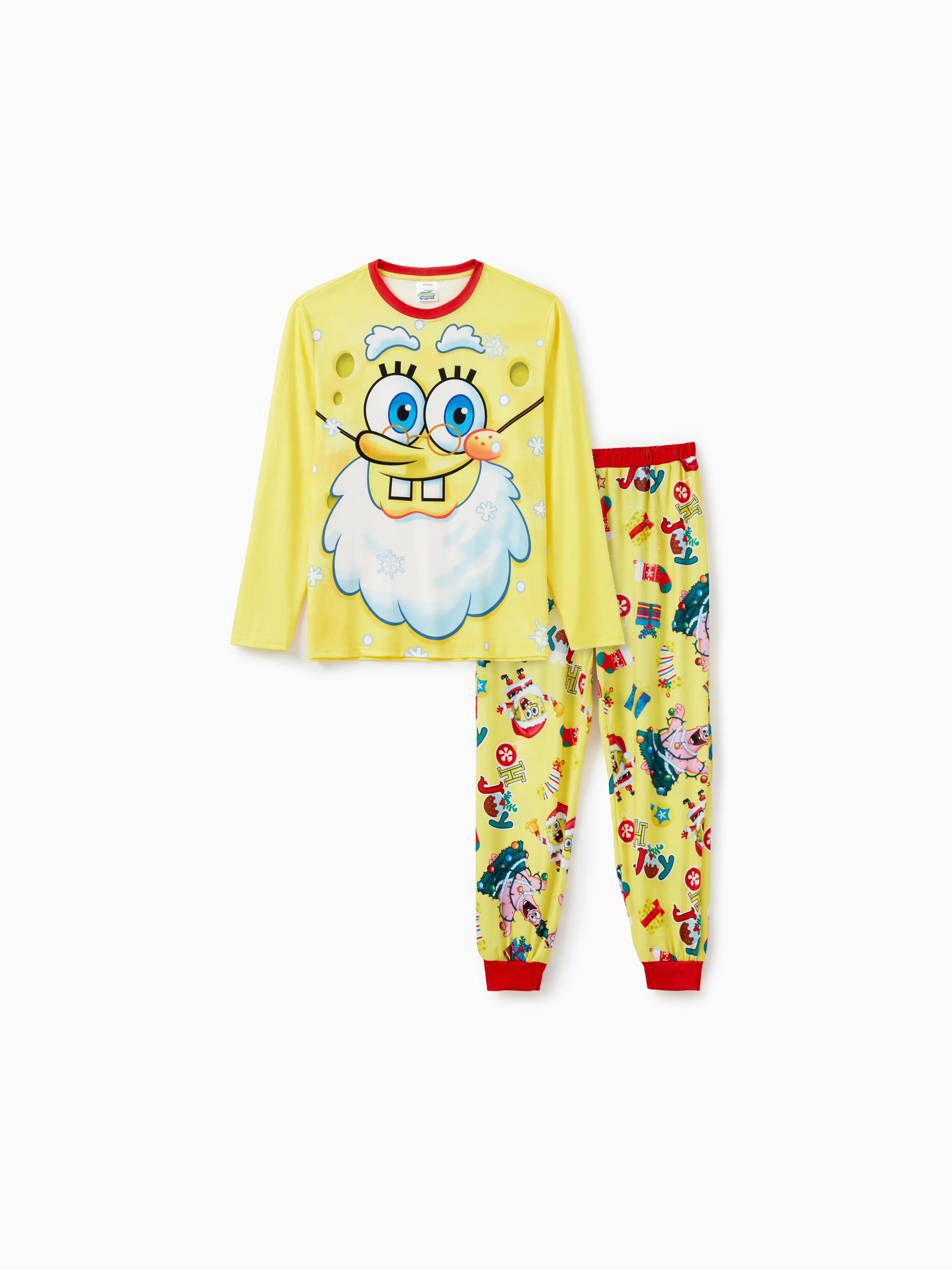 SpongeBob SquarePants Christmas Family matching Print Pajamas Sets with Christmas Socks - XNAUWBI