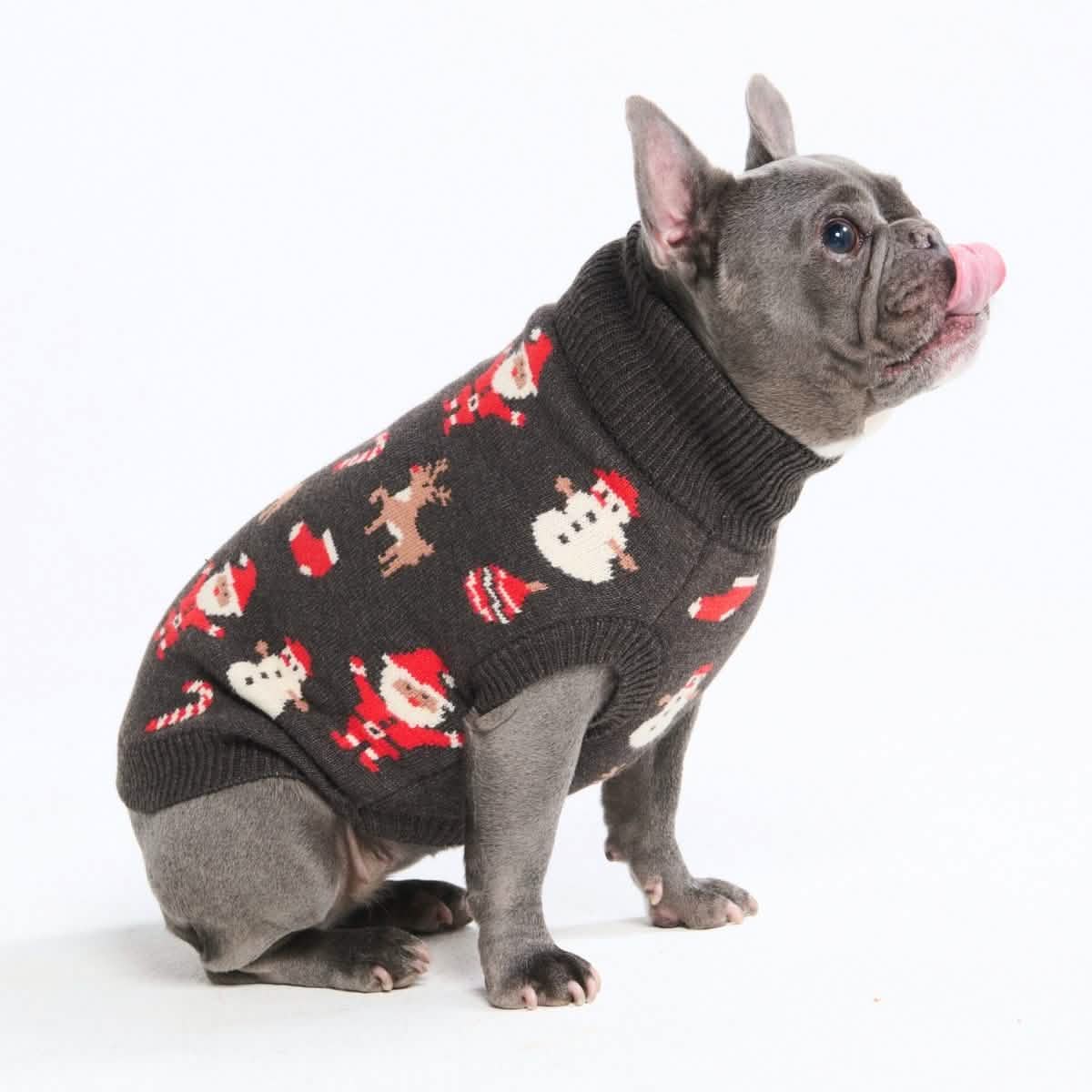 Christmas Knit Dog Sweater - Santa Clause - XNAUWBI