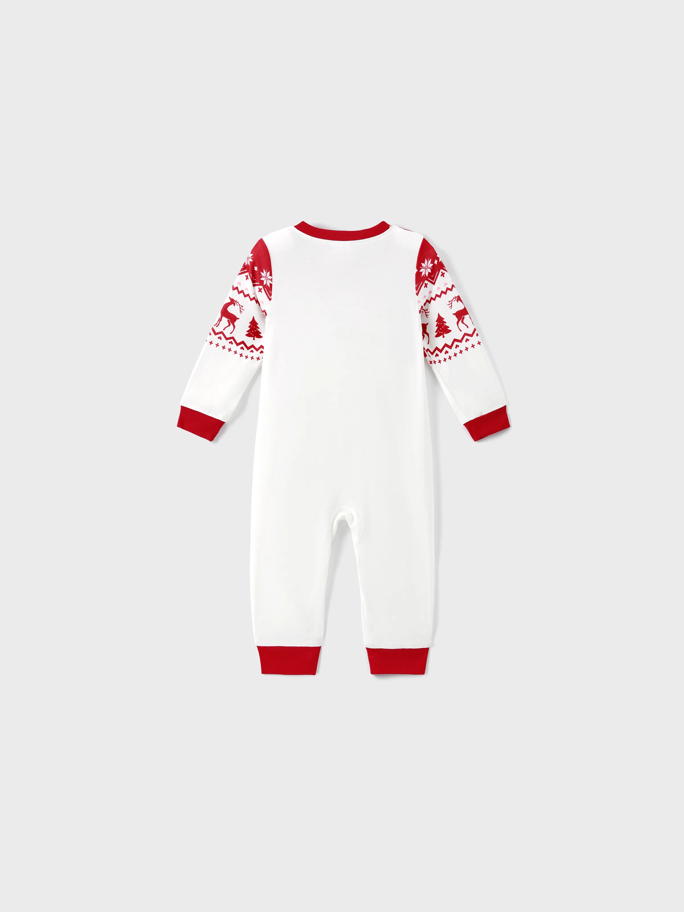 Christmas Reindeer and Snowflake Print Family Matching Pajamas Sets with Christmas Socks Red - XNAUWBI