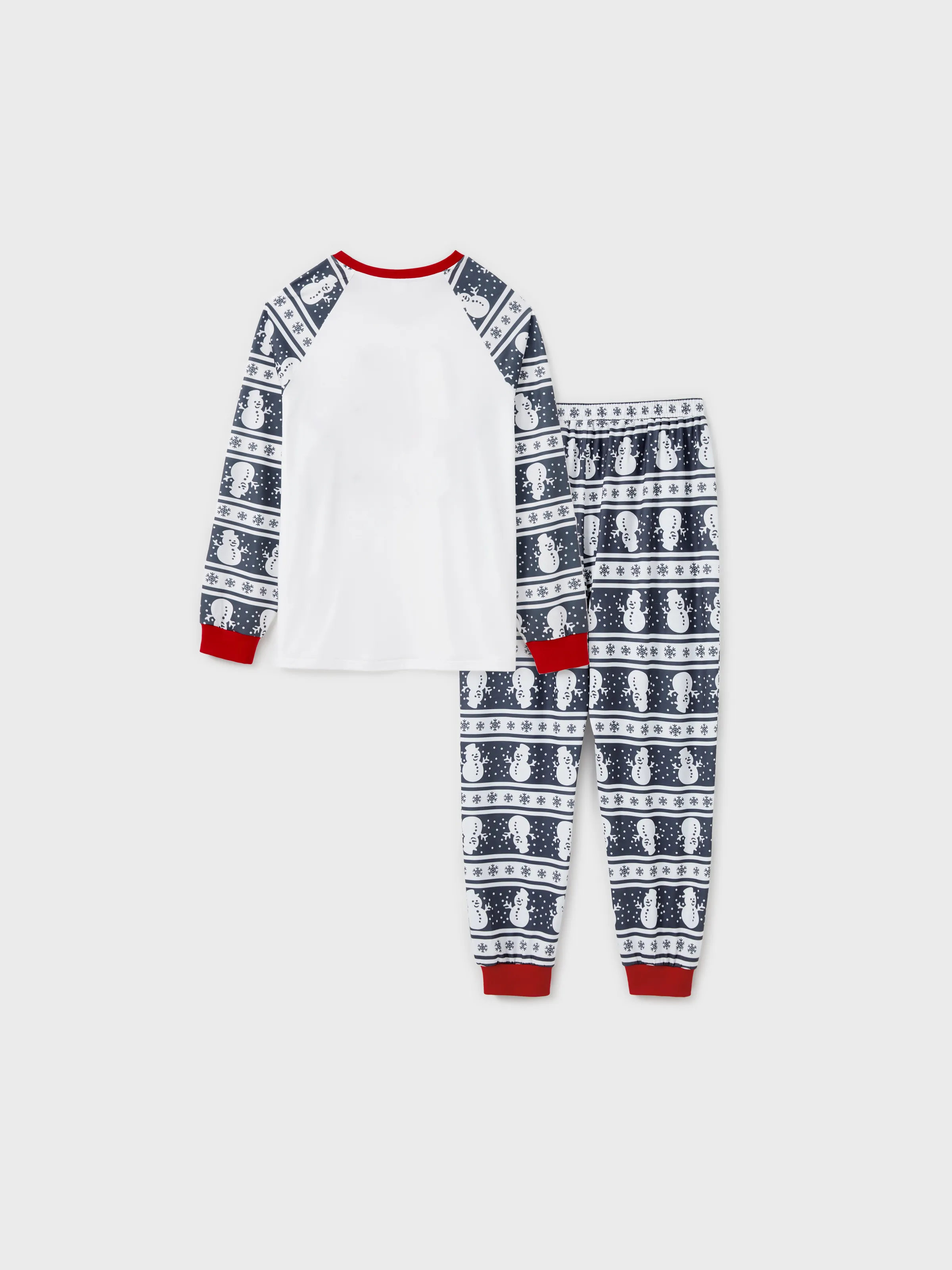 Matching Christmas Pajamas Family Snowman Pattern Long Sleeves PJs Sets Christmas Socks Dark Grey - XNAUWBI
