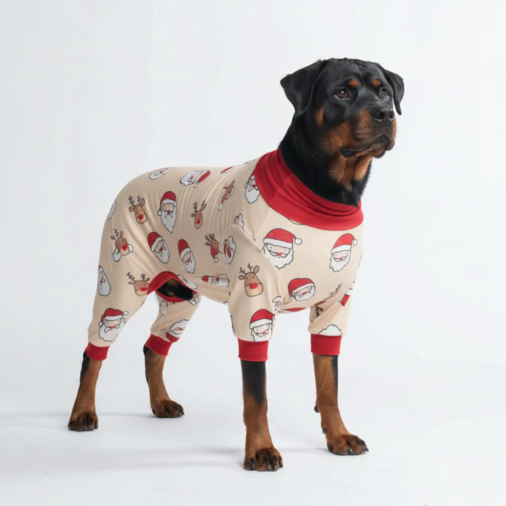 Dog Christmas Pajama - Santa and Rudolph - XNAUWBI