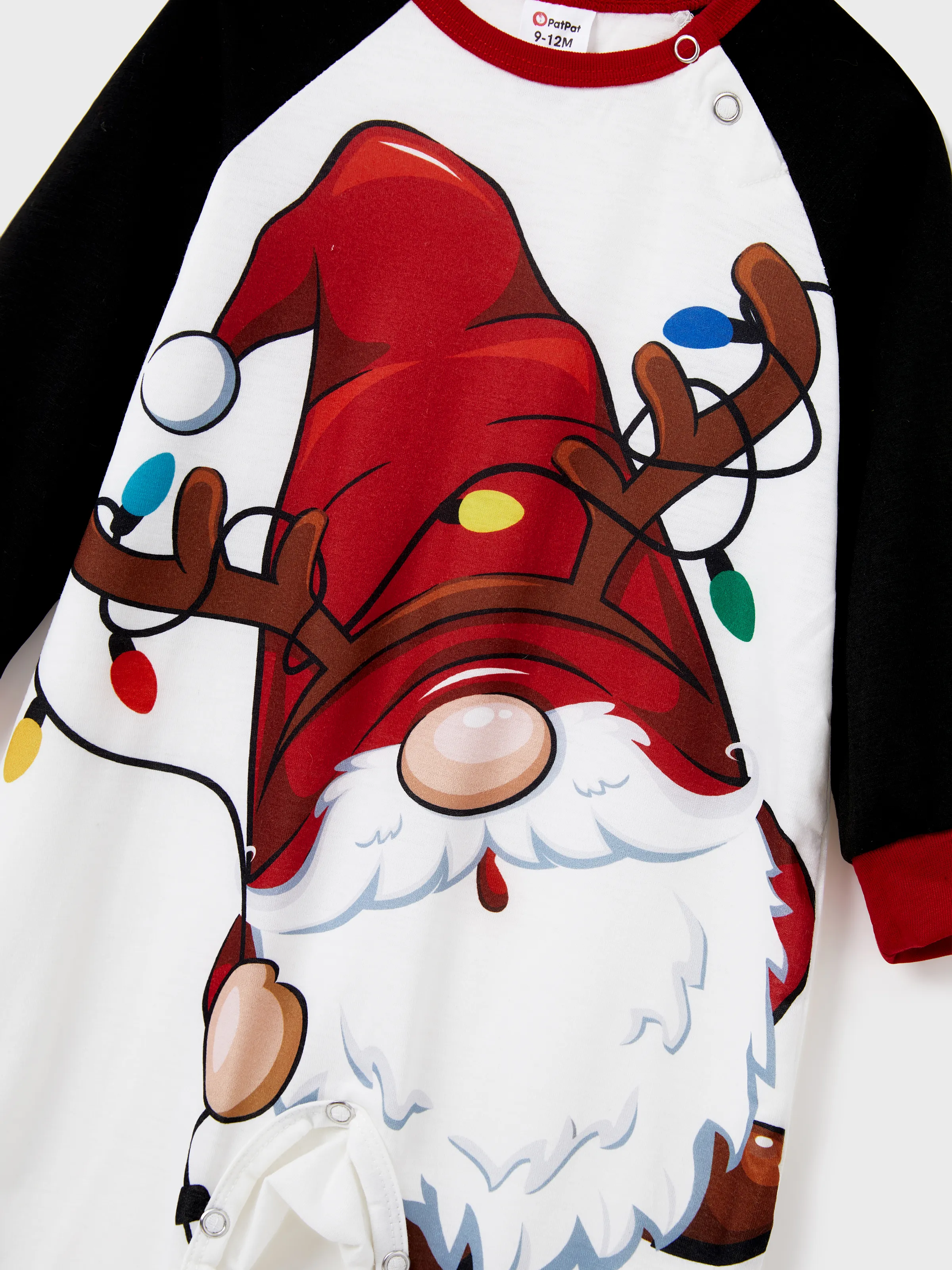 Christmas Family Matching Santa Print Raglan Sleeves Pajamas Sets with Christmas Socks (SGS Certied Safety) Red - XNAUWBI