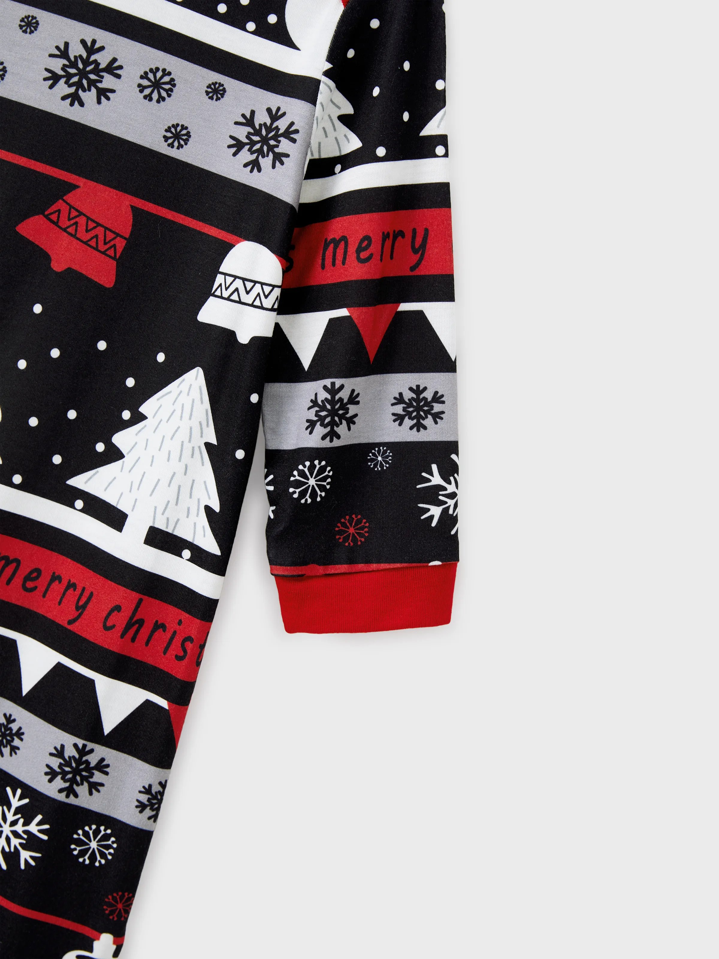 Christmas Tree Snowflake and Letters Print Grey Family Matching Long-sleeve Pajamas Sets with Christmas Socks Grey - XNAUWBI