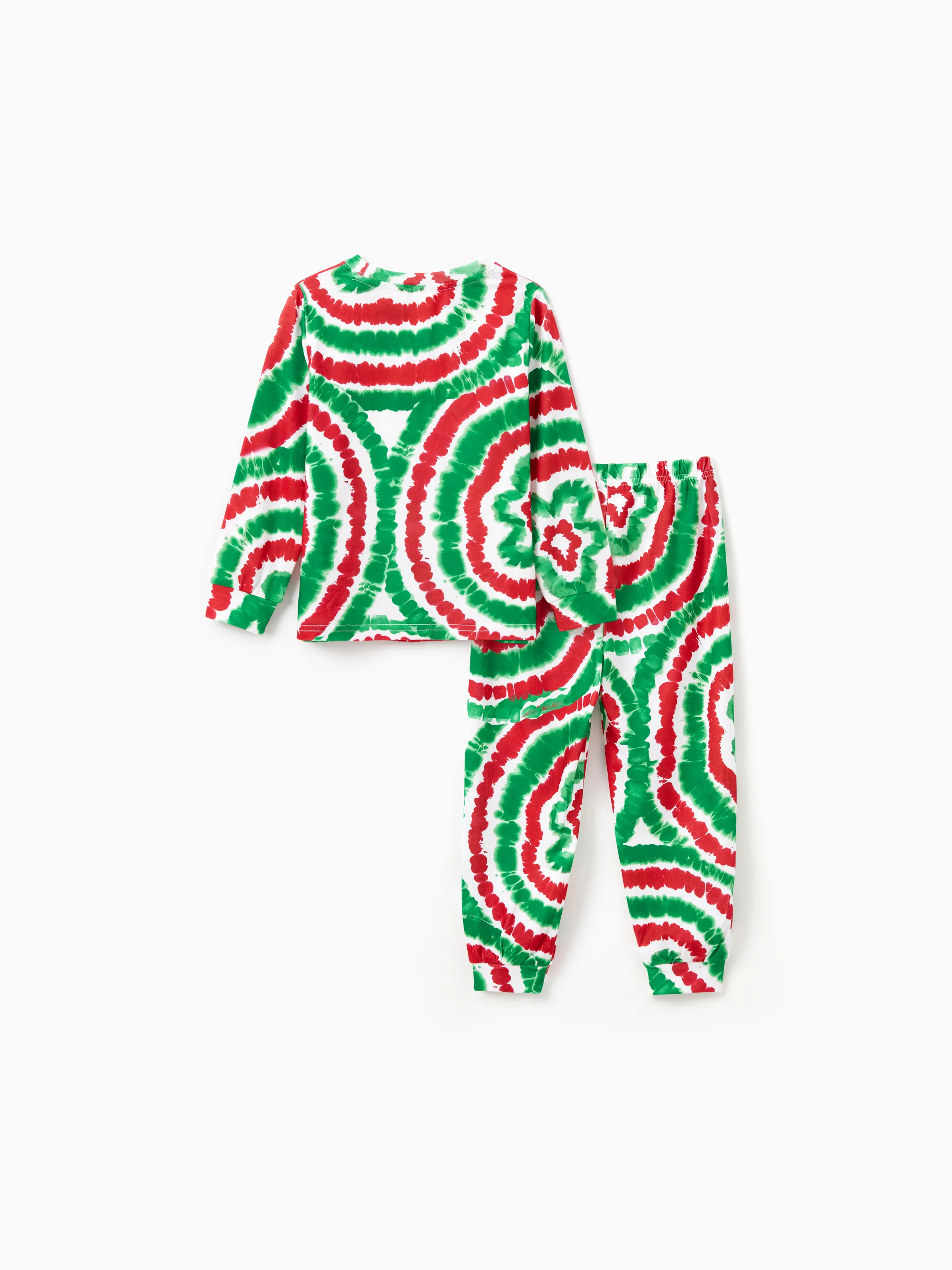 Christmas Family Red&Green Tie-Dye Gingerbread Man Pajamas Sets with Christmas Socks MultiColour - XNAUWBI