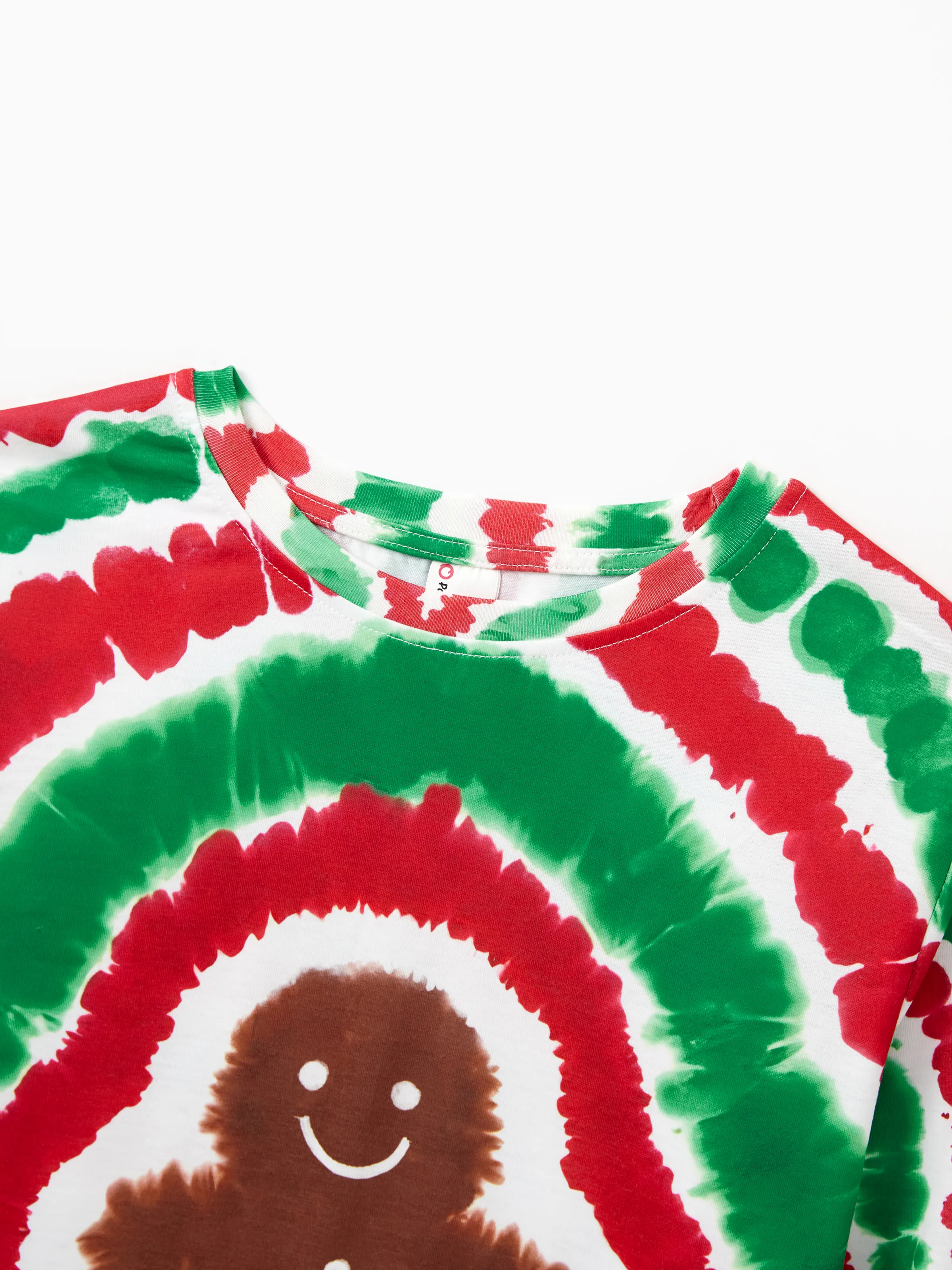 Christmas Family Red&Green Tie-Dye Gingerbread Man Pajamas Sets with Christmas Socks MultiColour - XNAUWBI