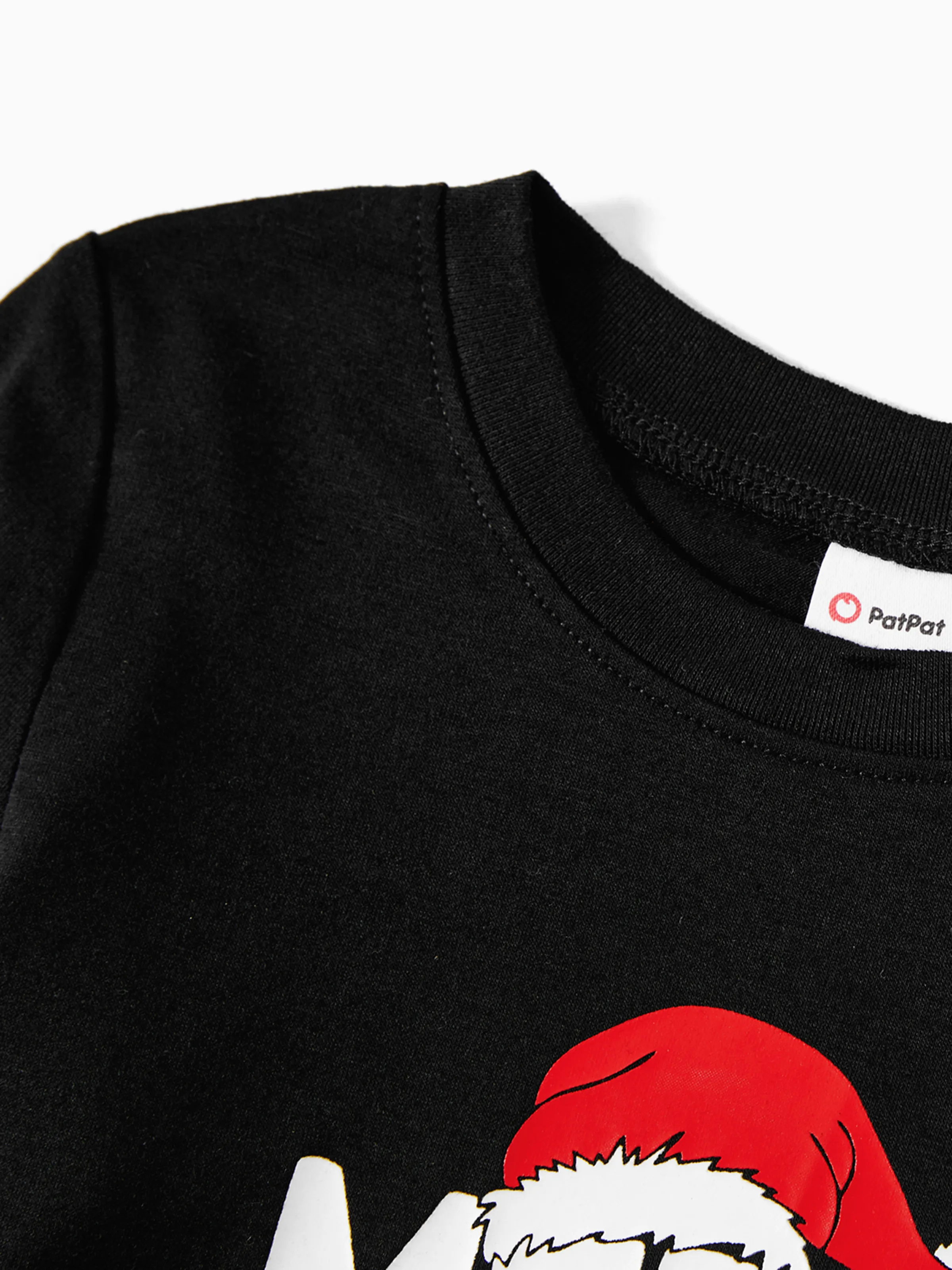 Christmas Family Matching Glow In The Dark Letters Print Long-sleeve Pajamas Sets with Christmas Socks Black+White - XNAUWBI