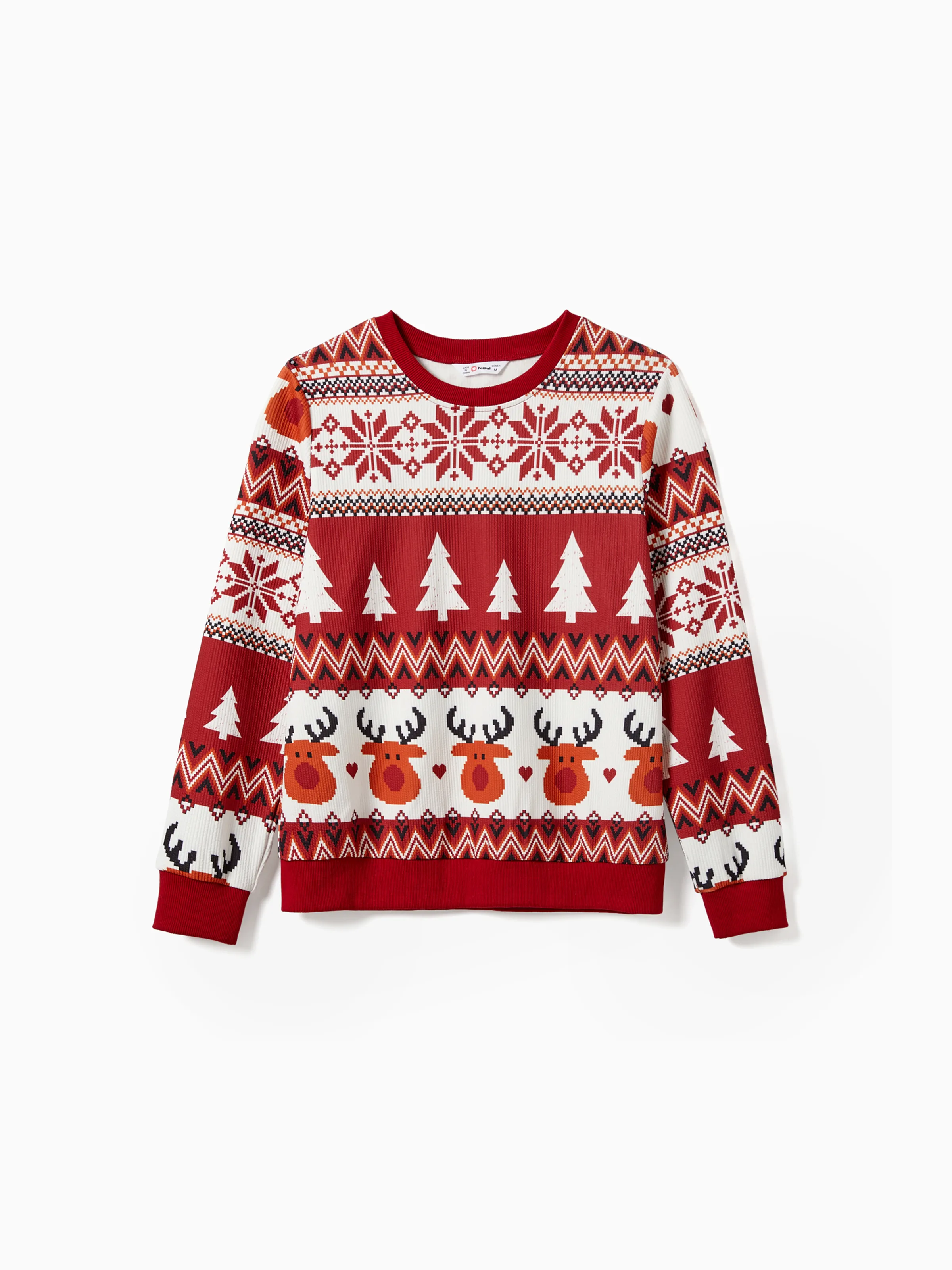 Christmas Family Matching Festival Theme All-over Print Long Sleeve Tops Burgundy - XNAUWBI