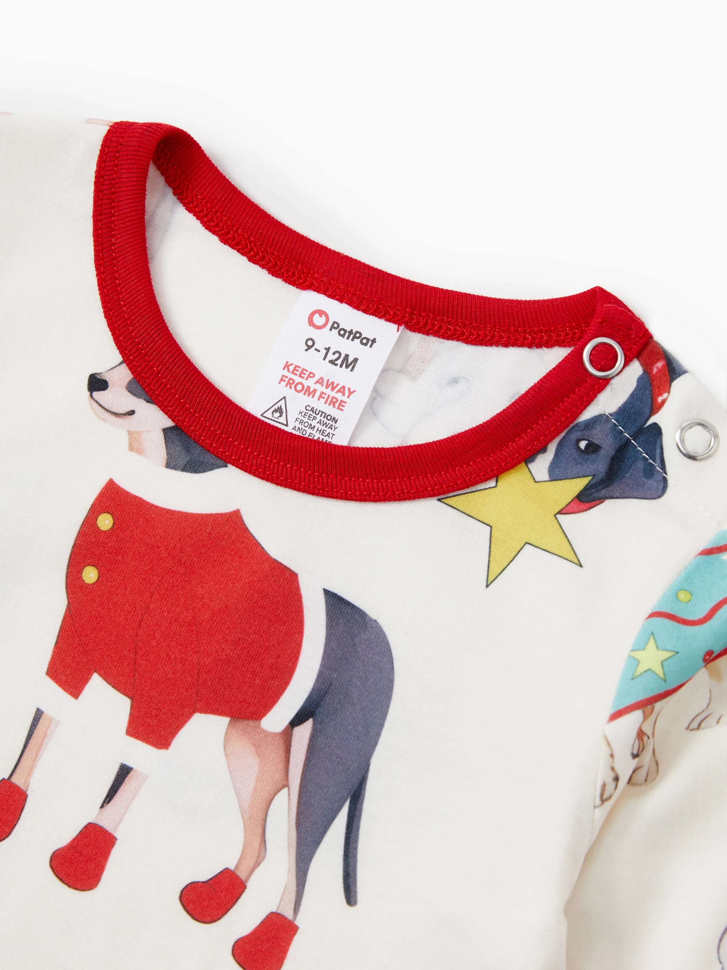 Christmas Pajamas Family Matching Cute Xmas Dog Collared Pajamas Sets with Christmas Socks LightApricot - XNAUWBI