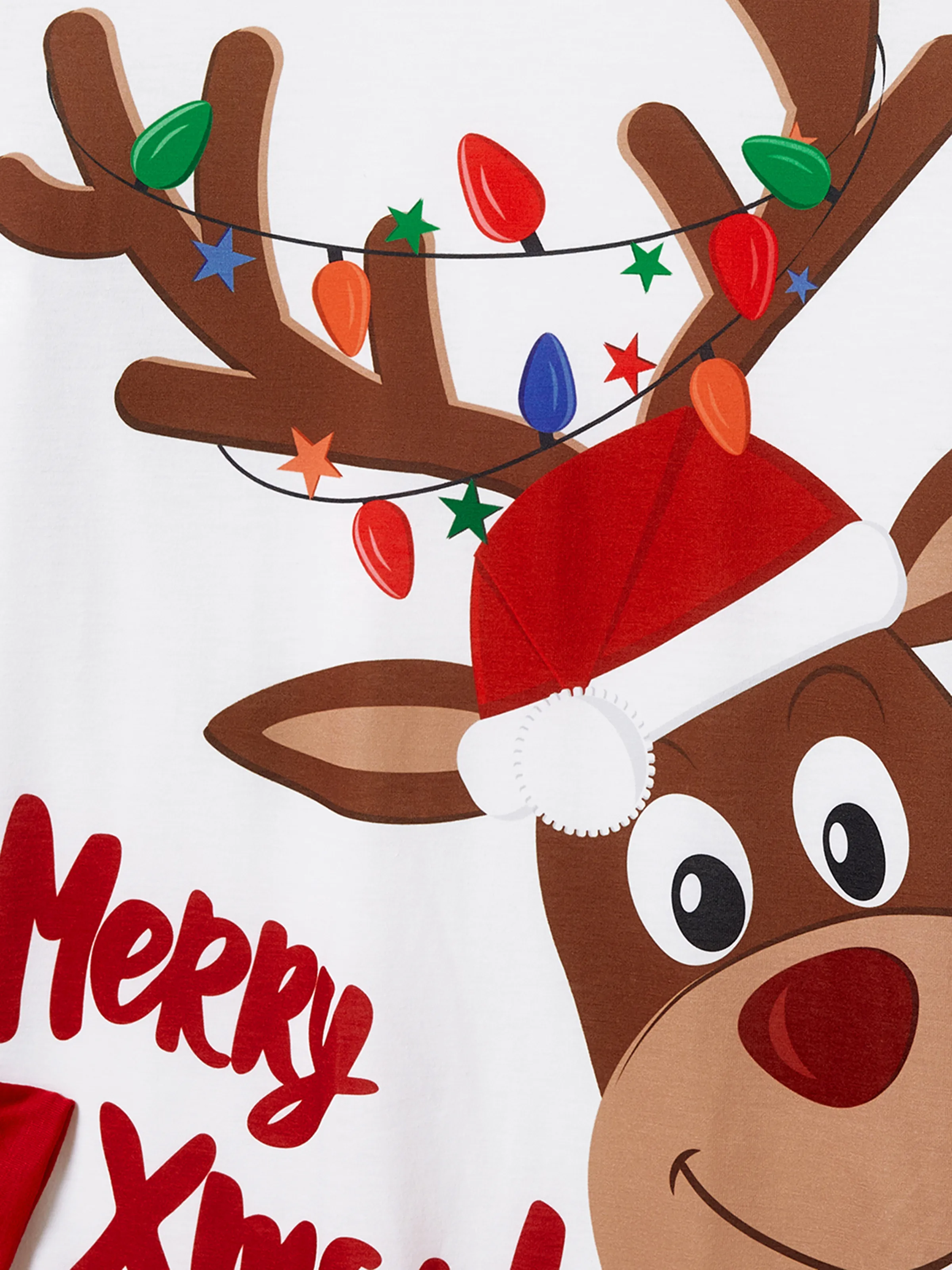 Christmas Reindeer Print Family Matching Pajamas Sets with Christmas Socks Black - XNAUWBI