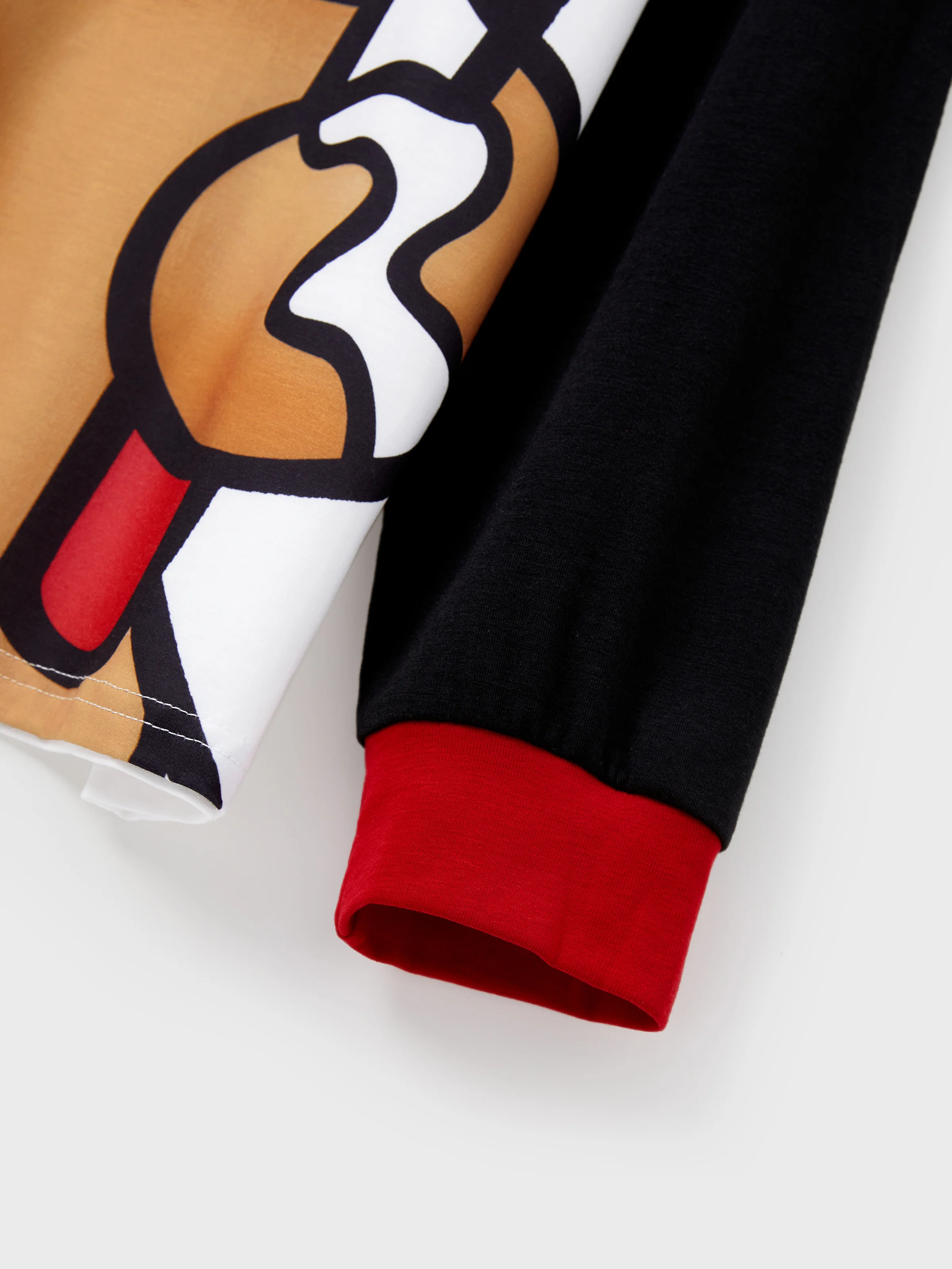 Christmas Family Matching Raglan Sleeves Gingerbread Man Pajamas Sets with Drawstring and Pockets with Christmas Socks red/black - XNAUWBI