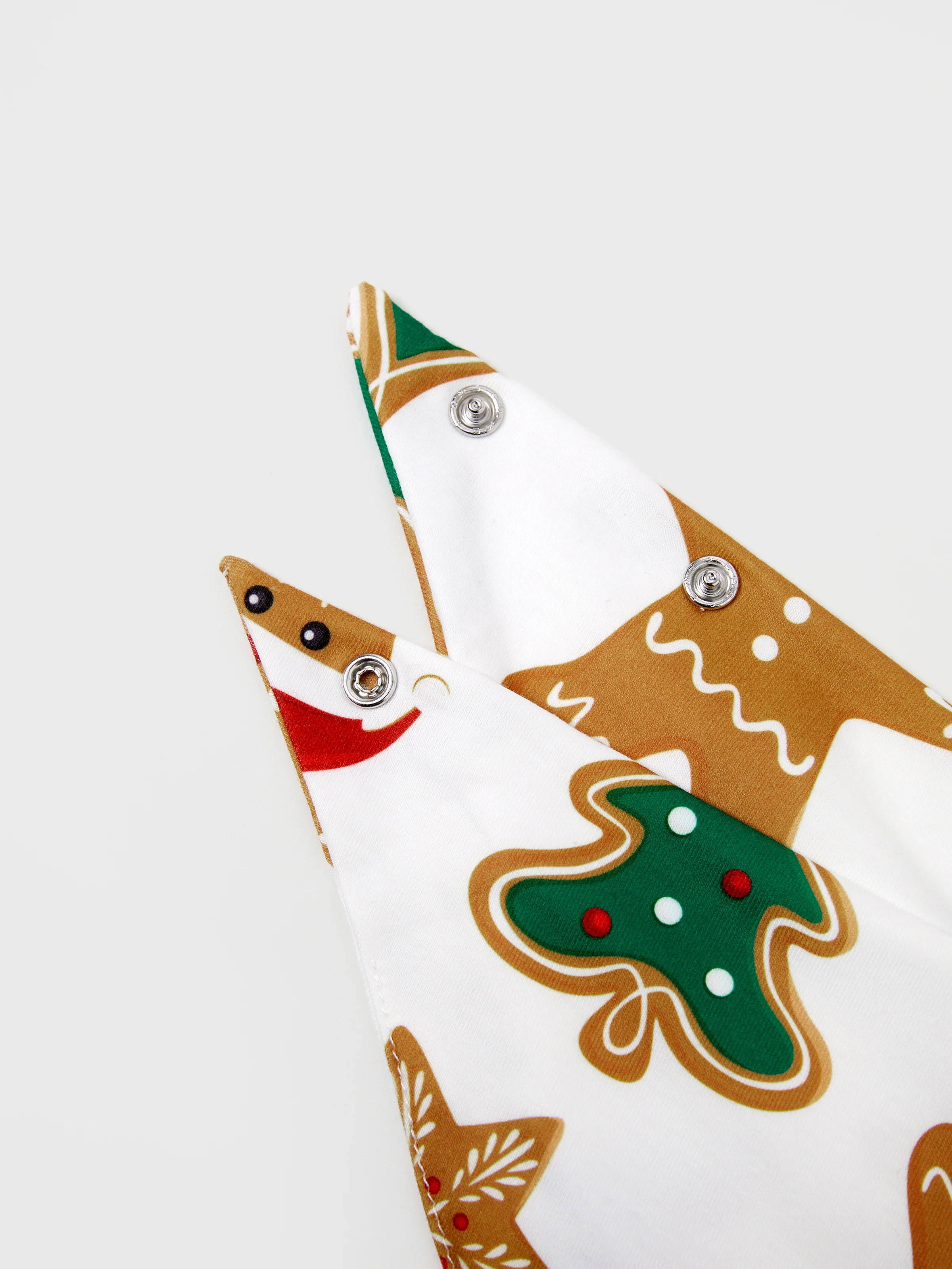 Christmas Family Matching Cartoon Gingerbread Man and Tree All-over Print Long-sleeve Pajamas Sets with Christmas Socks Coffee - XNAUWBI