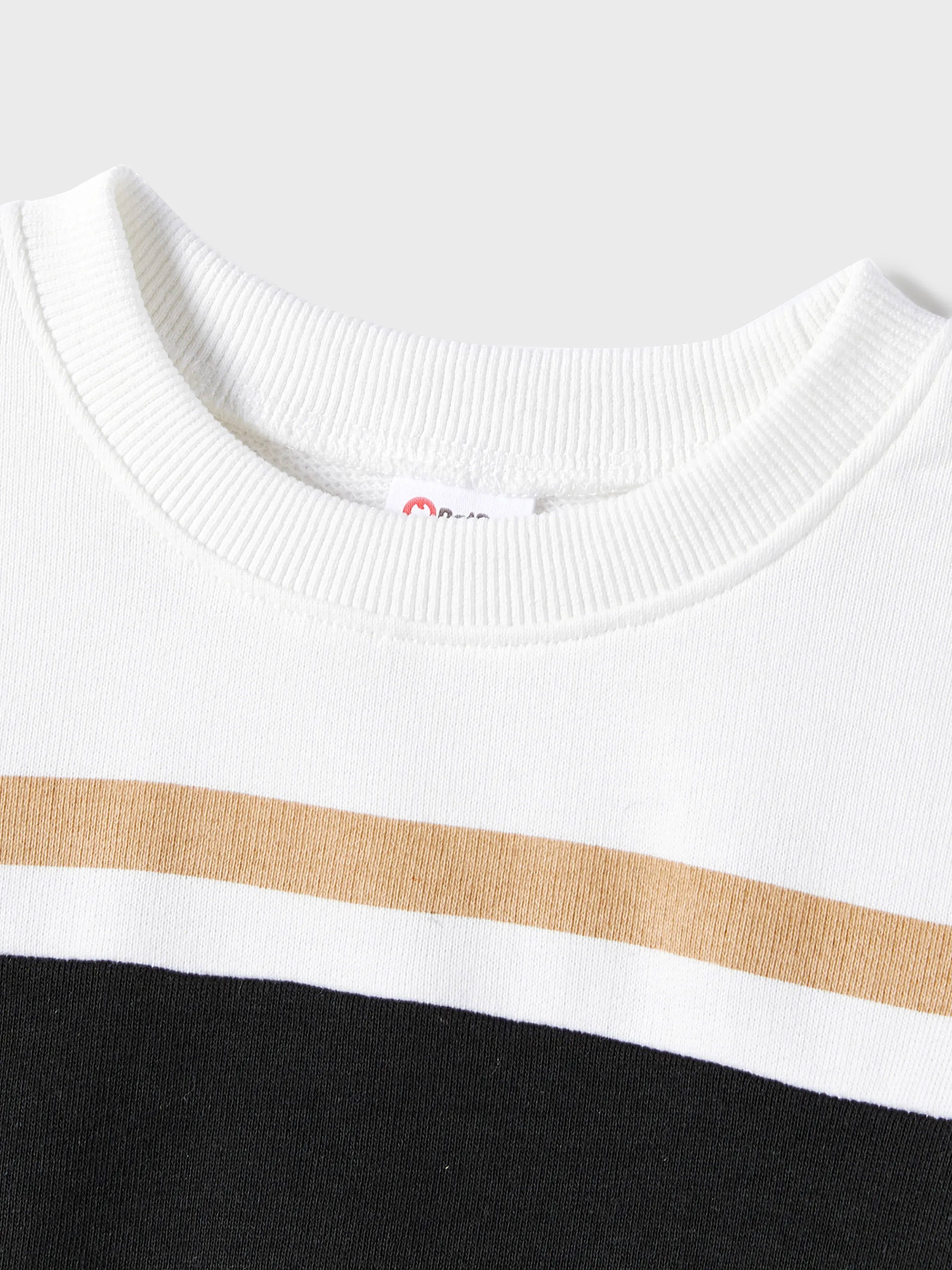 Family Matching Black-Almond Mesh Skirt and Classic Round Neck Long Sleeve Tops Sets Black - XNAUWBI