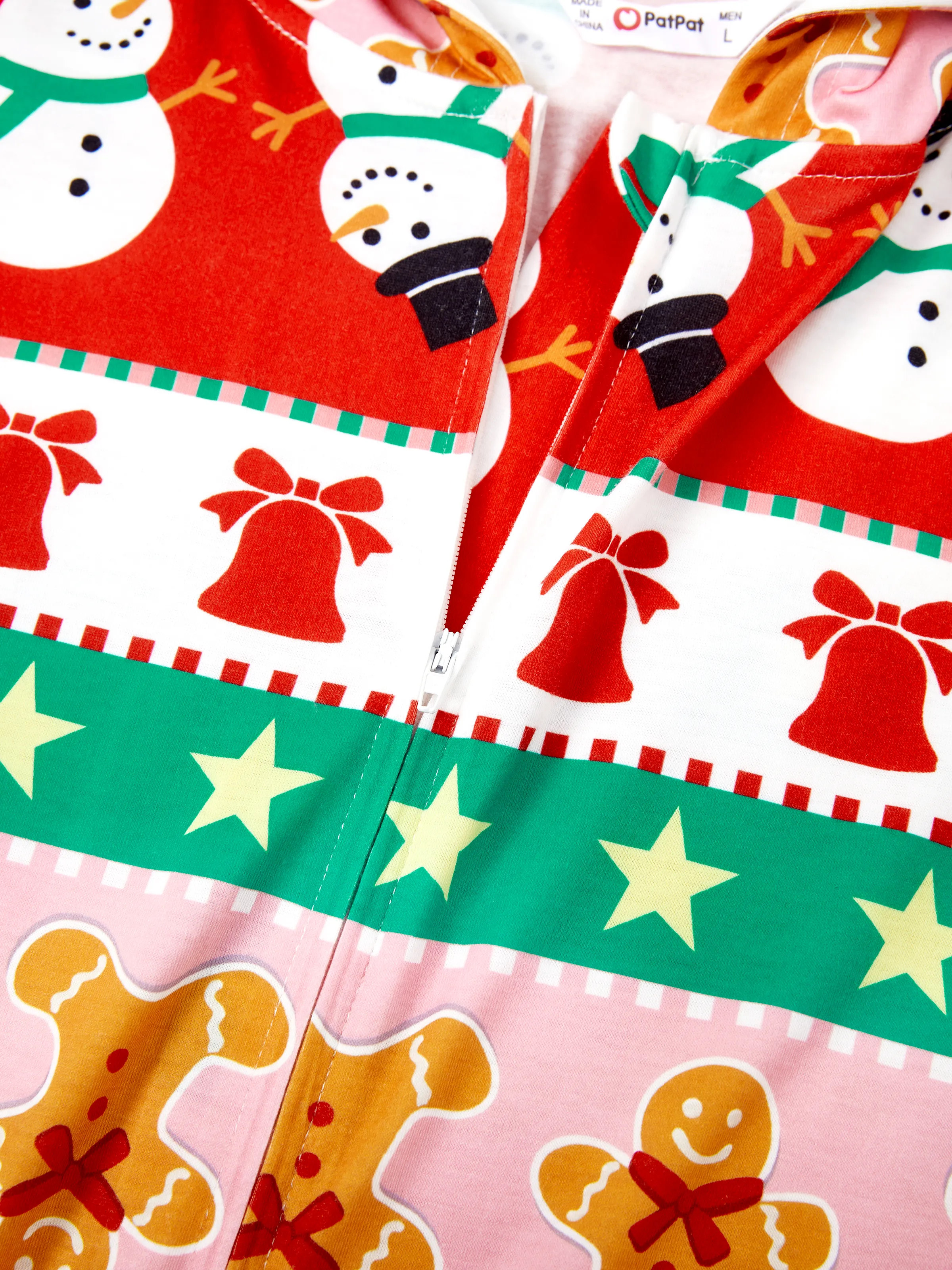 Onesies Pajamas Matching Christmas Outfits Allover Pattern Zipper Front Holly Jolly Print with Christmas Socks Back MultiColour - XNAUWBI