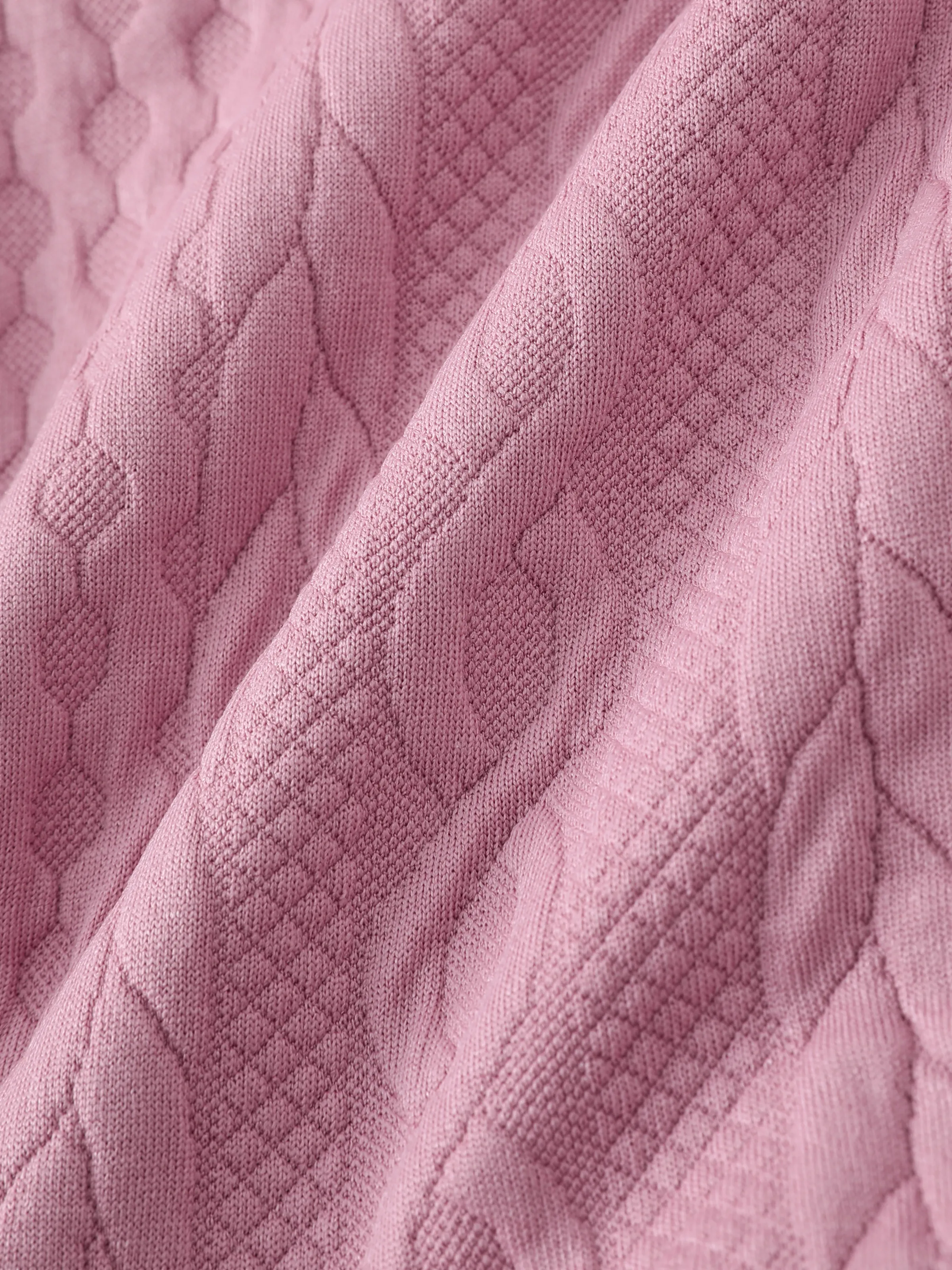 Baby Girl Clothes 2pcs Solid Knitted Sweatshirt and Pants Set Pink - XNAUWBI