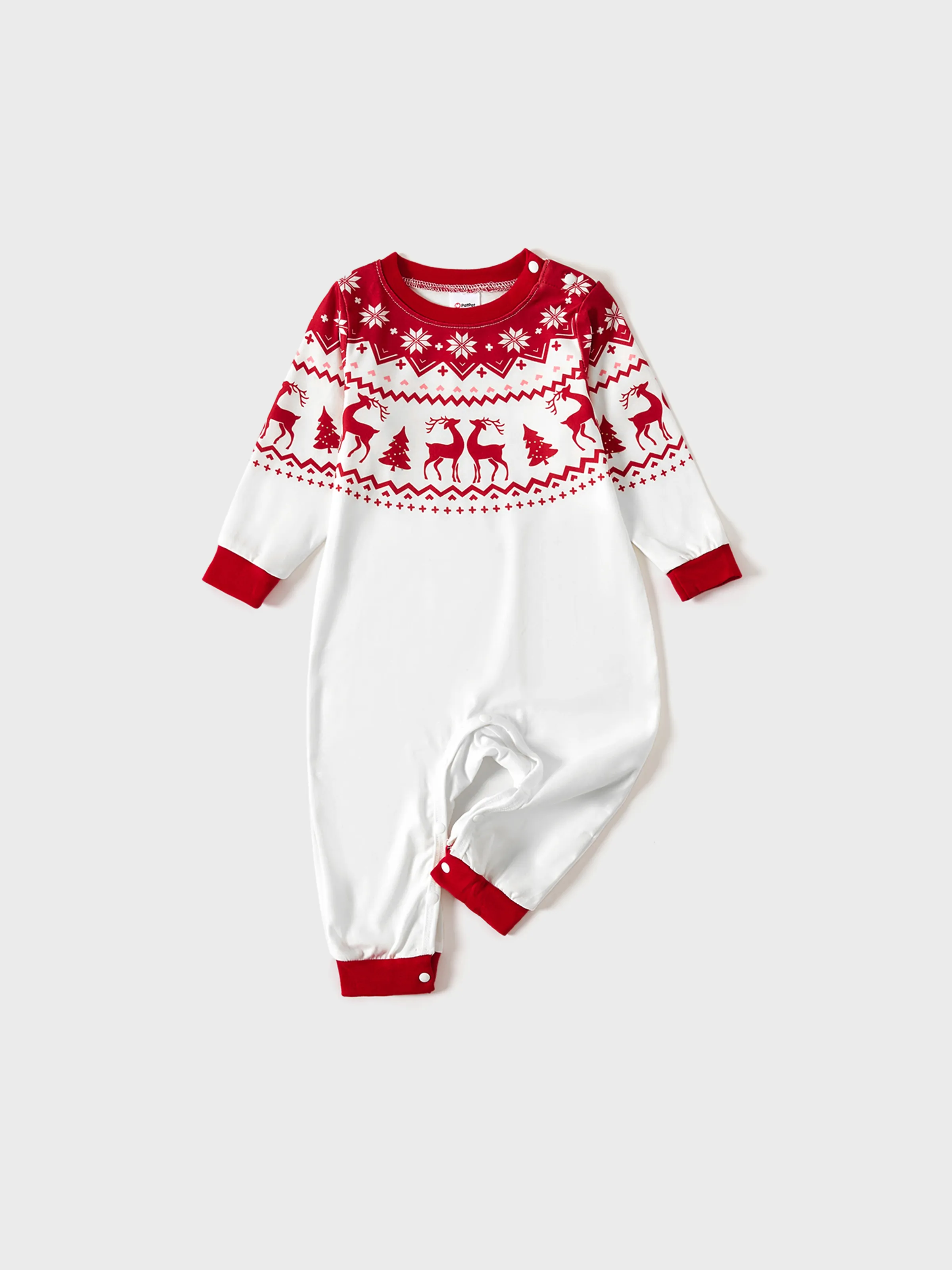 Christmas Reindeer and Snowflake Print Family Matching Pajamas Sets with Christmas Socks Red - XNAUWBI