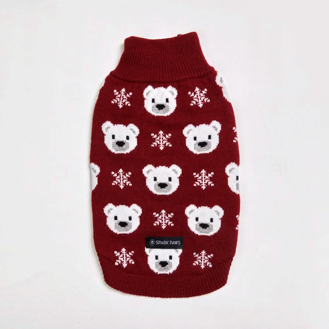 Polar Bear Knit Dog Sweater - XNAUWBI