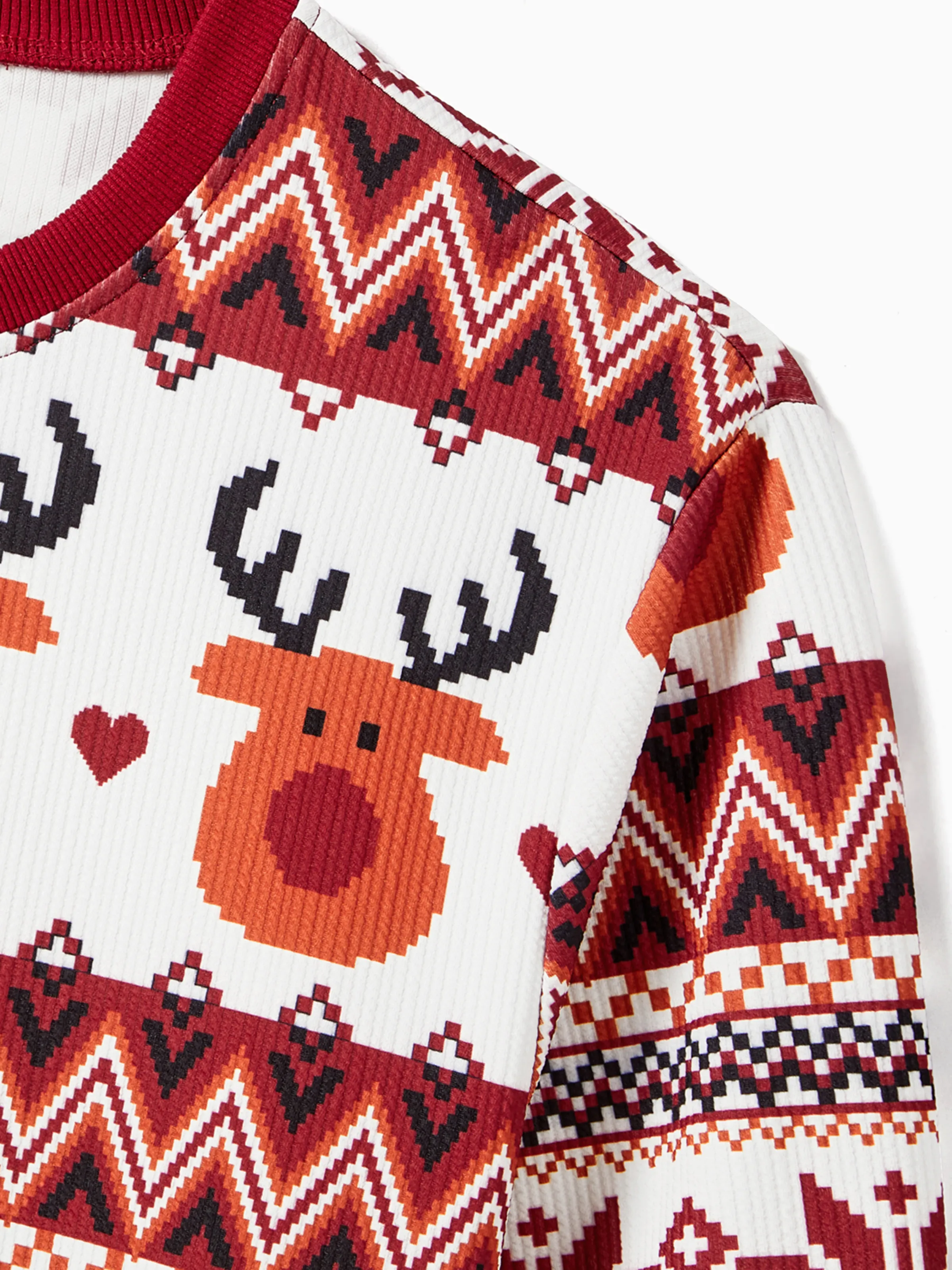 Christmas Family Matching Festival Theme All-over Print Long Sleeve Tops Burgundy - XNAUWBI