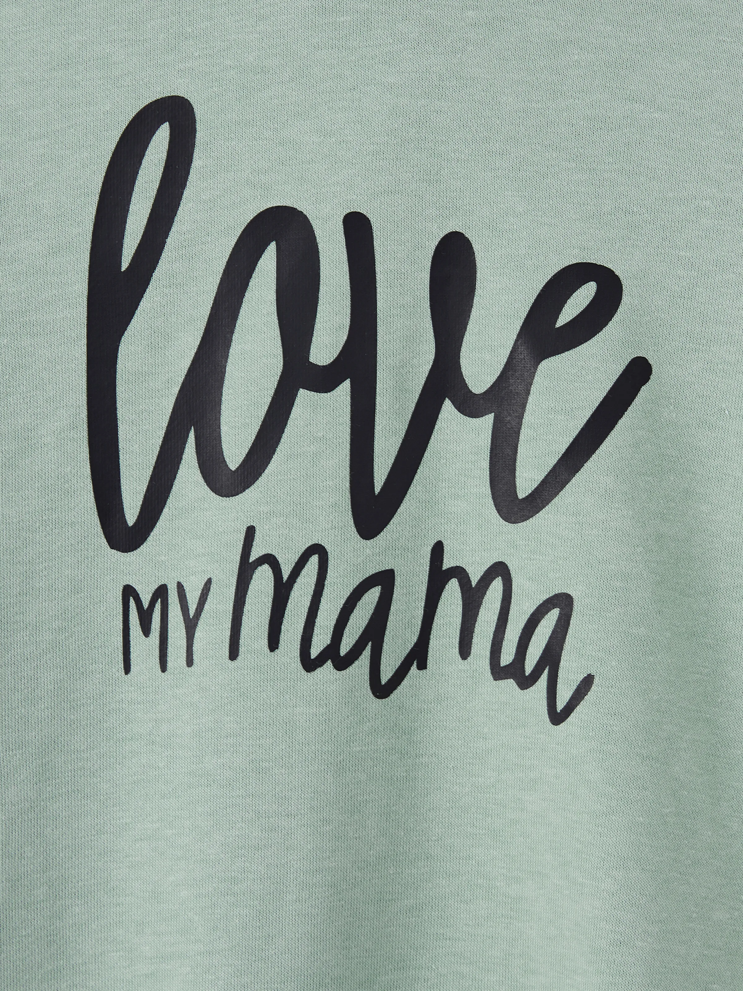 Mommy and Me Letter Print Green Long-sleeve Hoodie Dresses Light Green - XNAUWBI