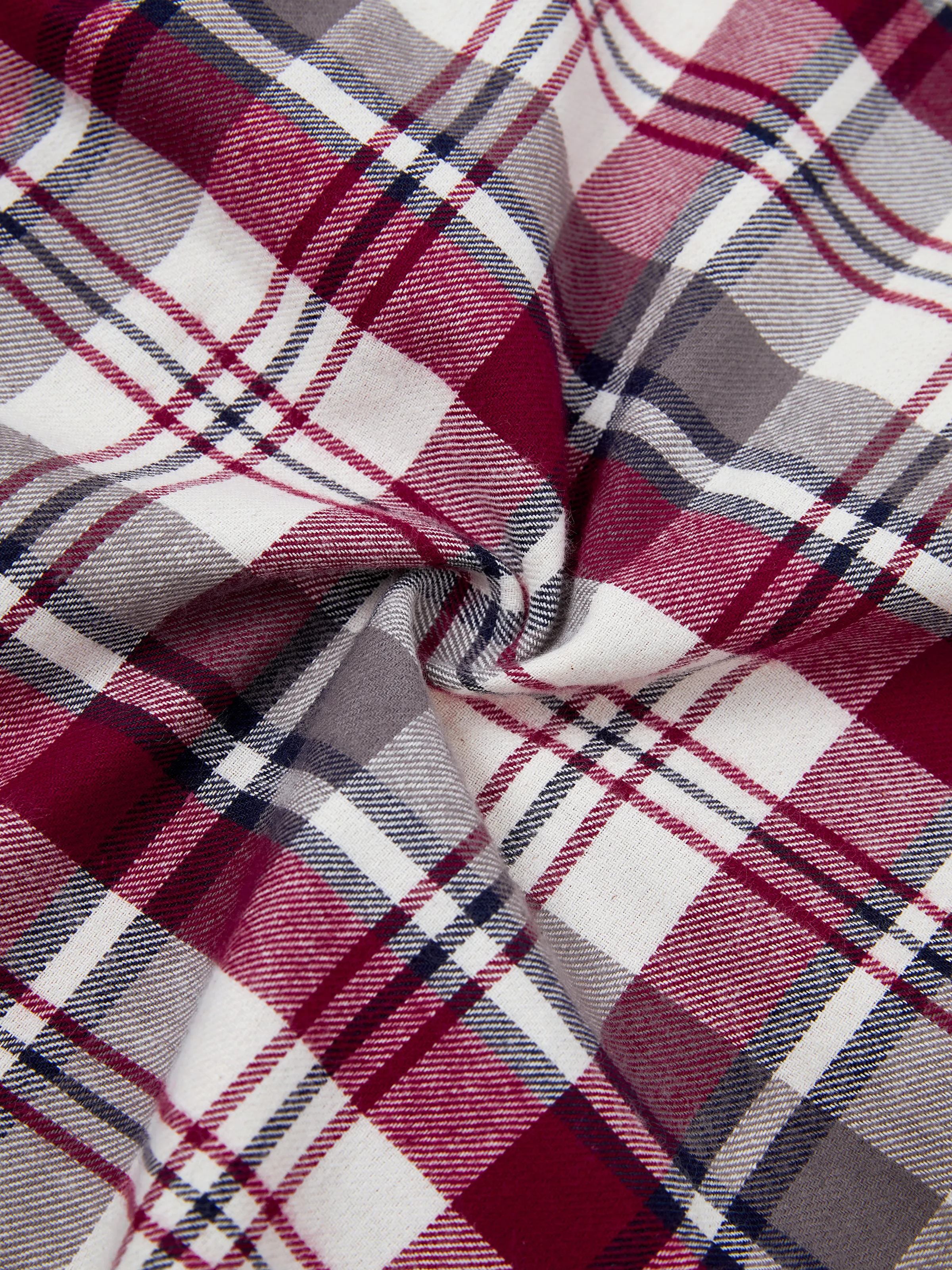 Family Matching Sets Plaid Shirt or Red Wine Lace Ruffle Sleeve A-Line Dress WineRed - XNAUWBI