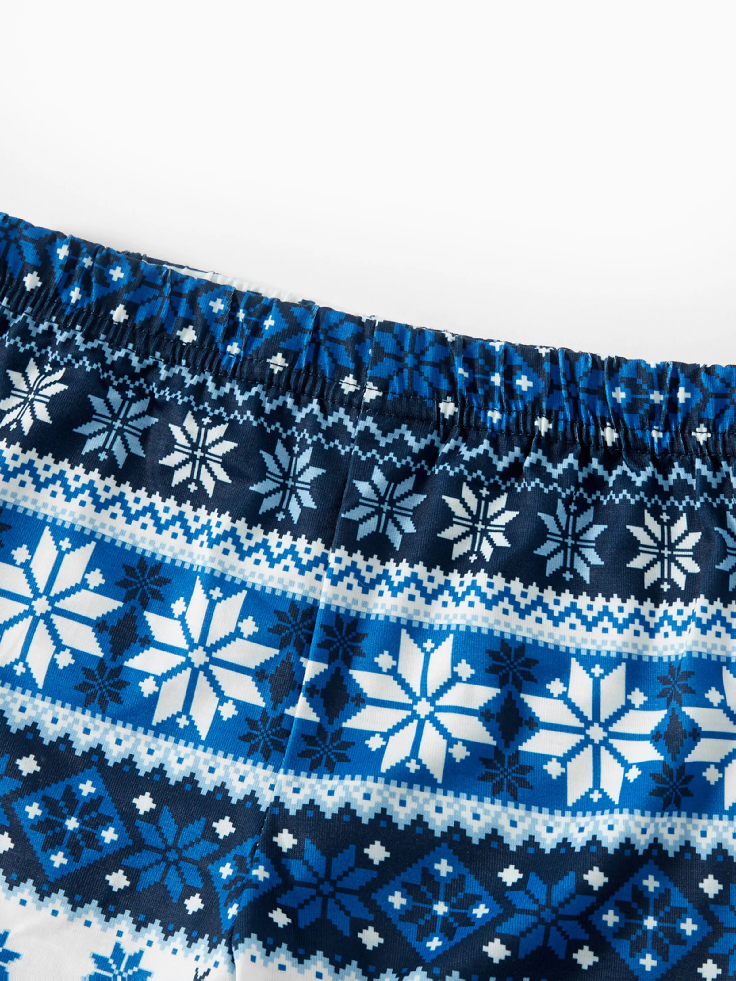 Mosaic Family Matching Letter Top Reindeer Pants Christmas Pajamas Sets with Christmas Socks Deep Blue - XNAUWBI