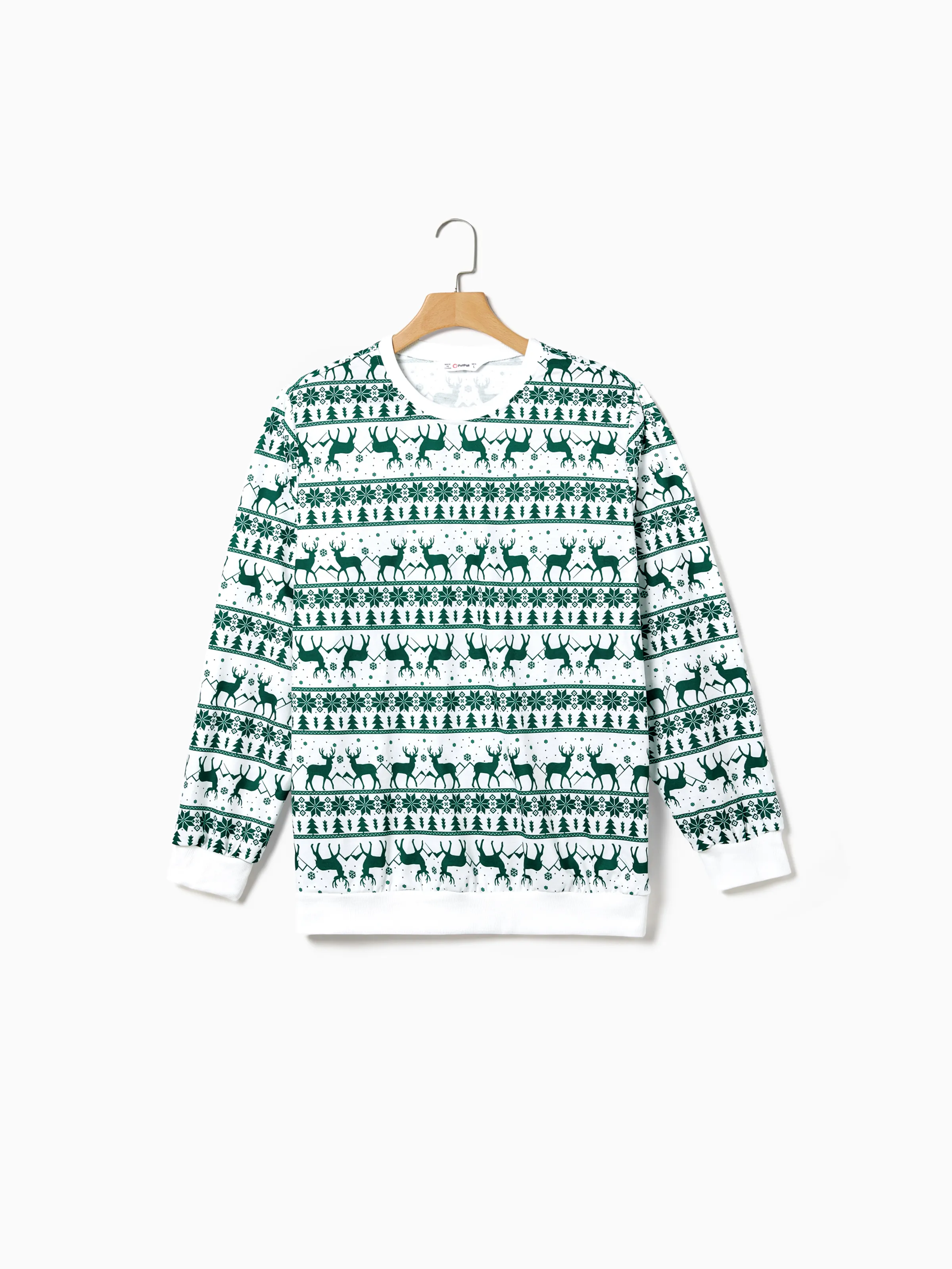 Christmas Family Matching Green Festival Theme Print Tops and Mesh Splicing Dresses Sets Green - XNAUWBI