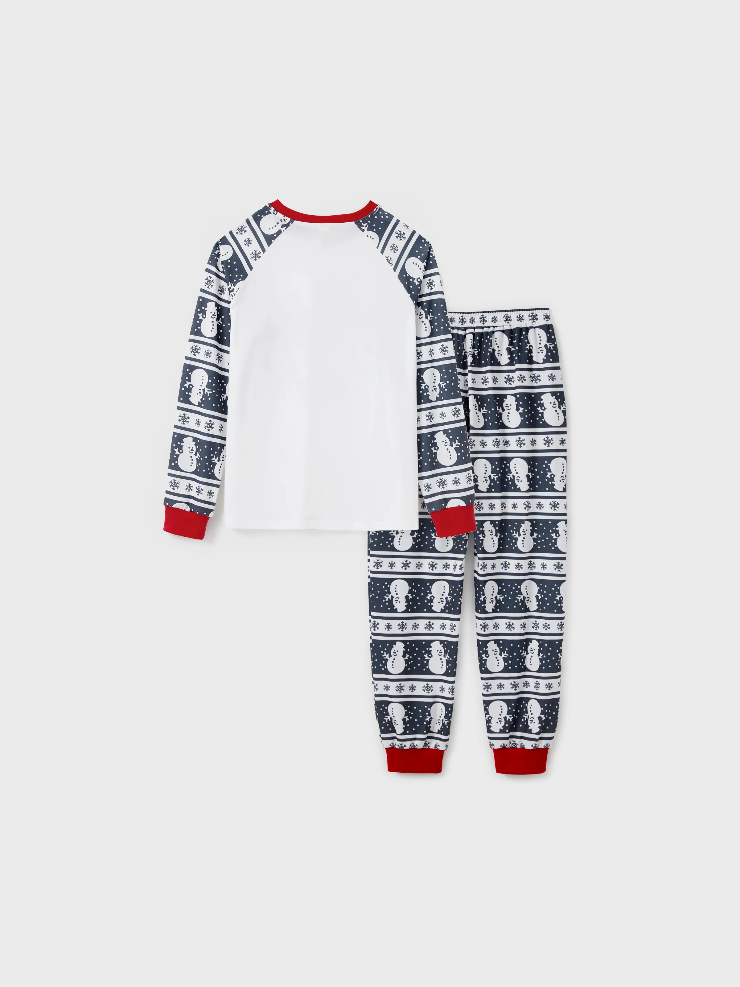 Matching Christmas Pajamas Family Snowman Pattern Long Sleeves PJs Sets Christmas Socks Dark Grey - XNAUWBI