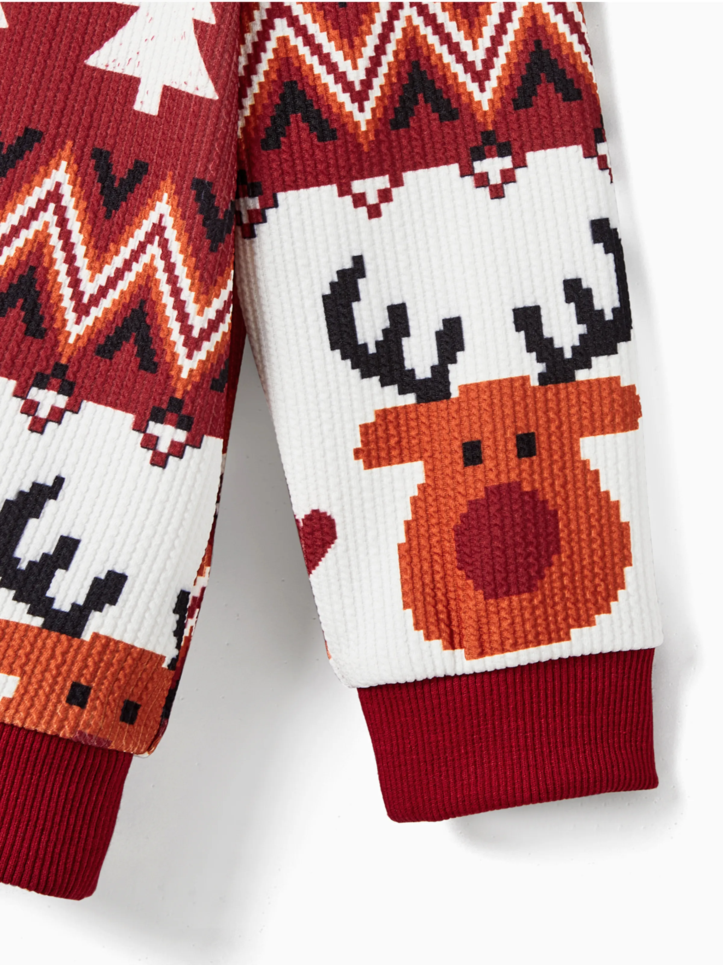 Christmas Family Matching Festival Theme All-over Print Long Sleeve Tops Burgundy - XNAUWBI