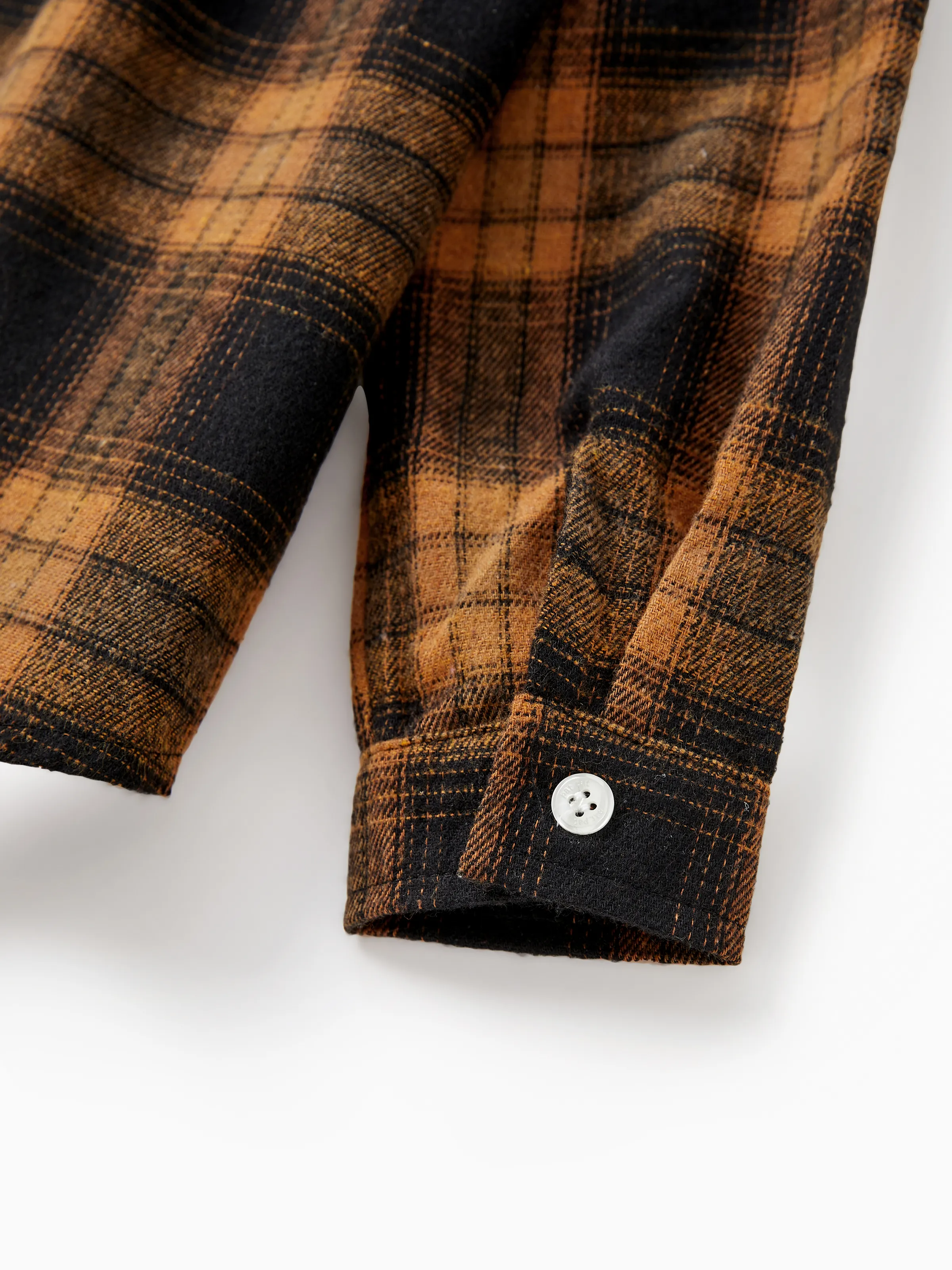 Christmas Family Matching Sets Brown&Black Check Plaid Long-sleeve Botton Dwon Top/Dress/Romper BrownishBlack - XNAUWBI